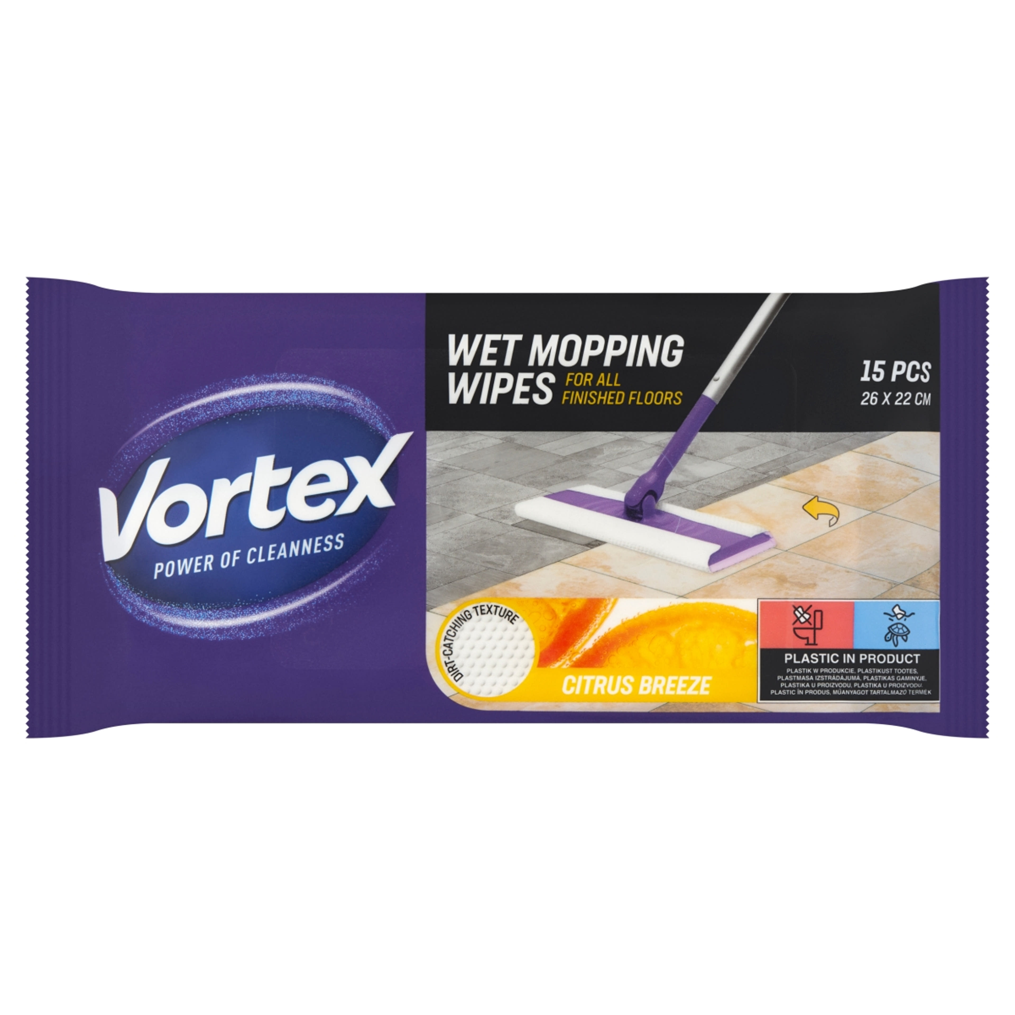 Vortex nedves padlótisztító kendő citrom illattal - 15 db-1