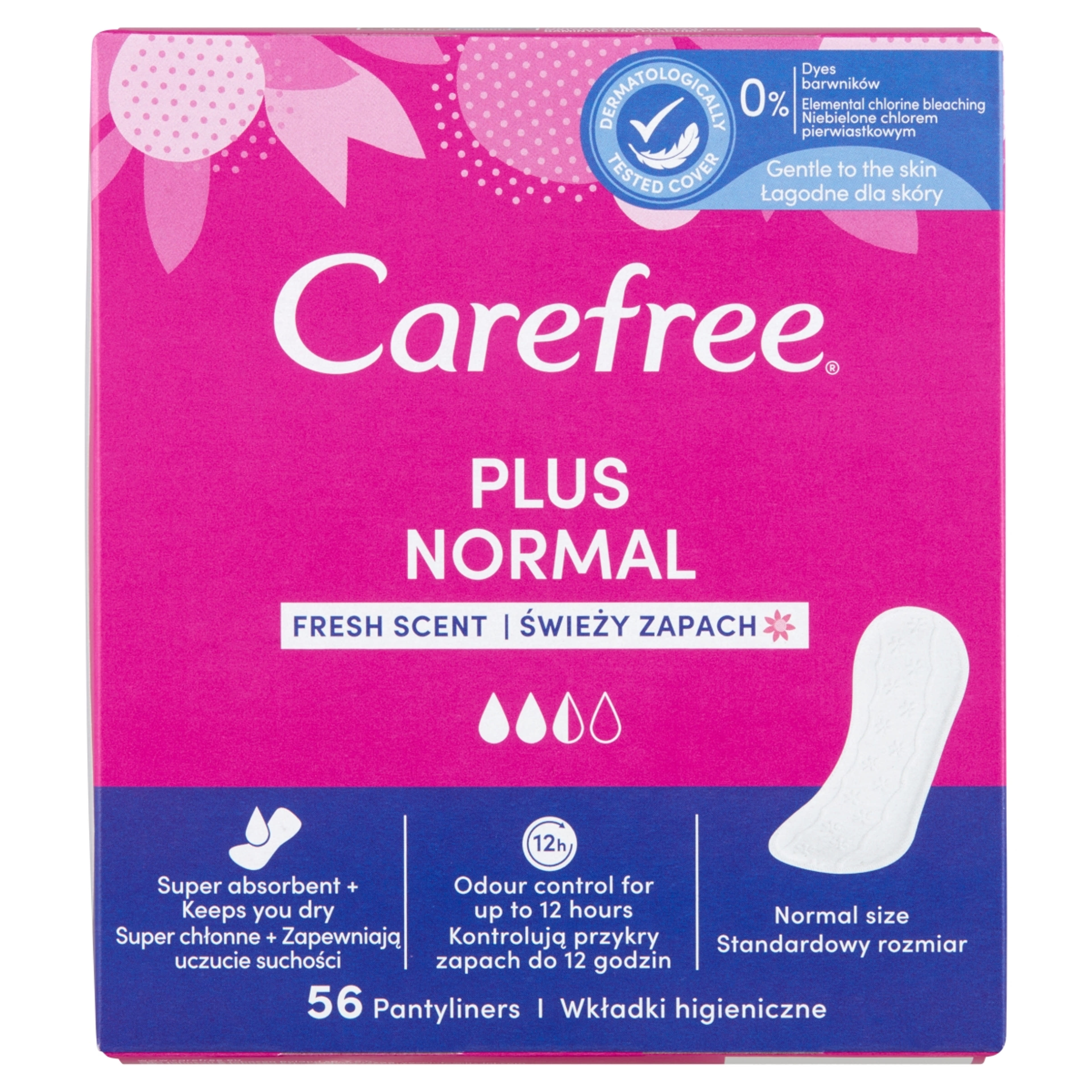 Carefree Plus Original tisztasági betét friss illattal - 56 db