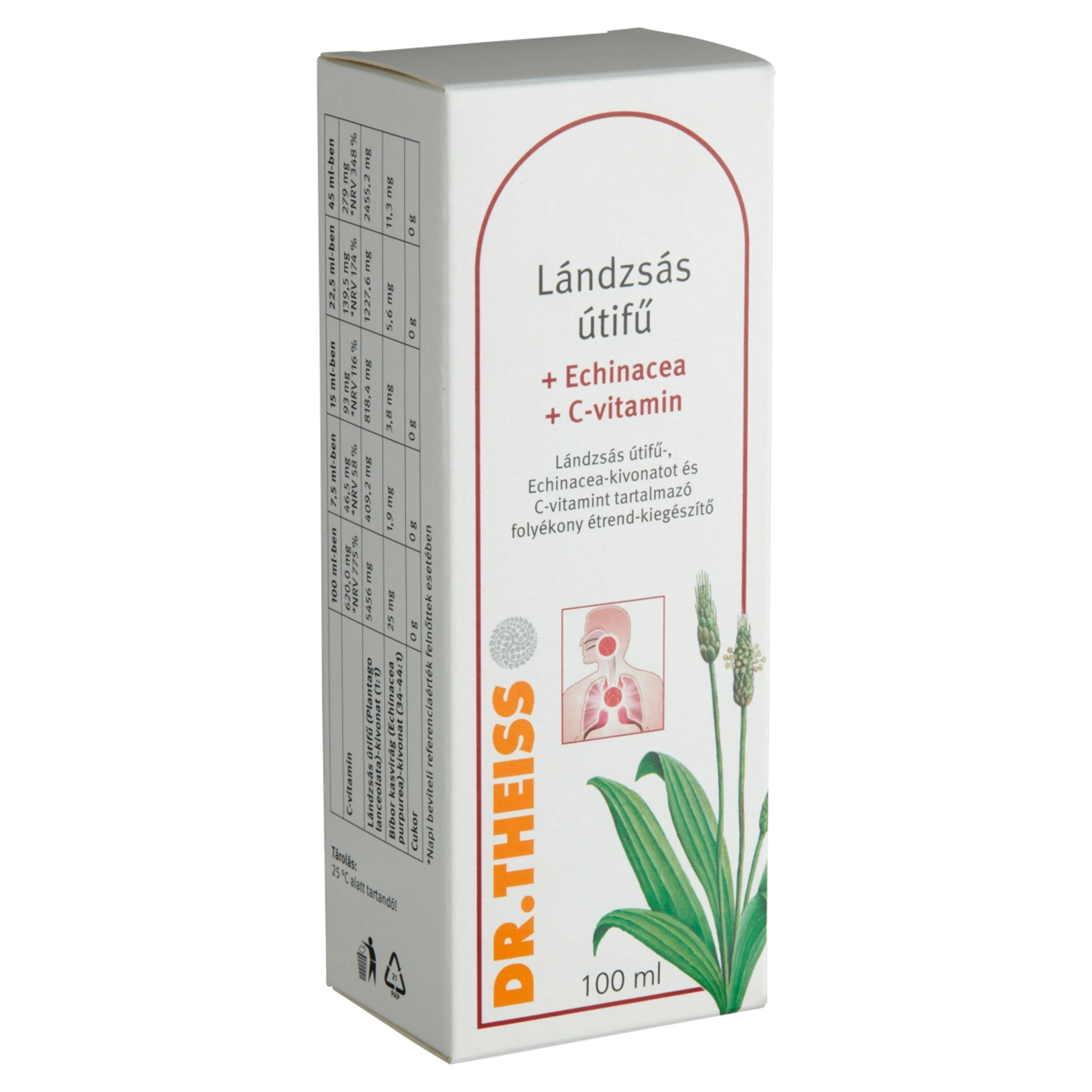 Dr.Theiss Lándzsás Útifű+ Echinacea+ C-Vitamin Folyékony Étrendkiegészítő - 100 ml-4