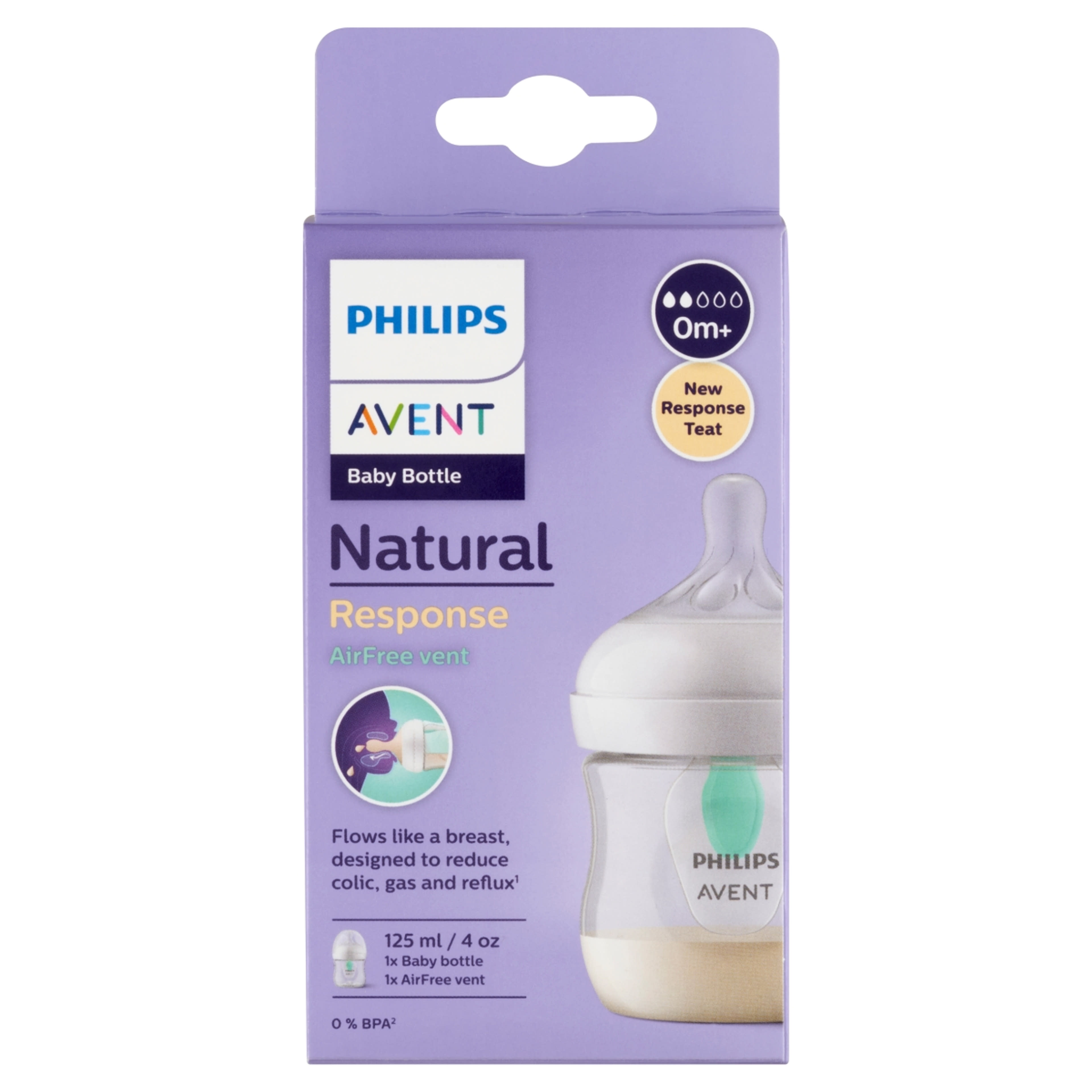 Philips Avent Natural Response AirFree cumisüveg újszülött kortól, 125 ml - 1 db