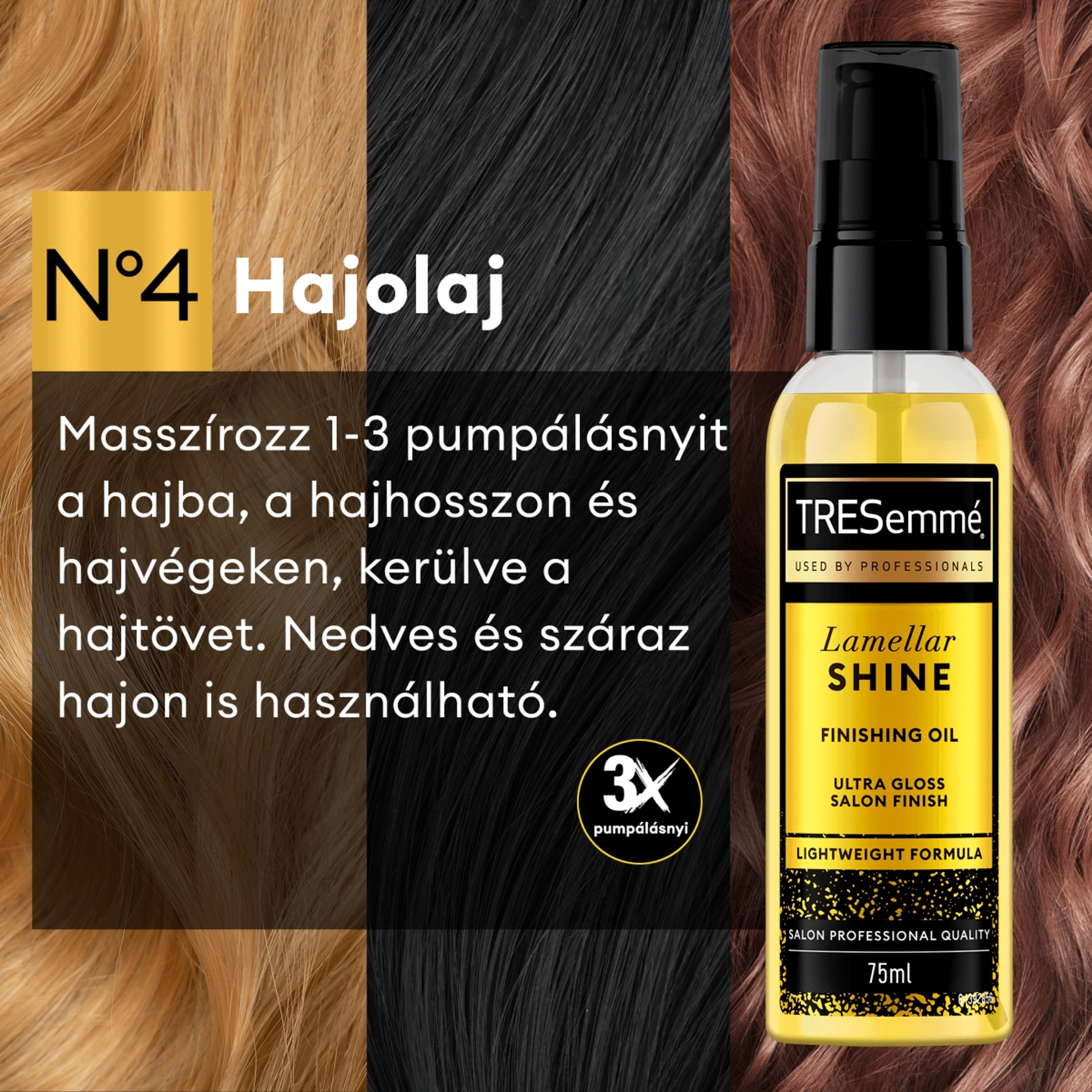 TRESemmé Lamellar Shine hajvégápoló olaj - 75 ml-3