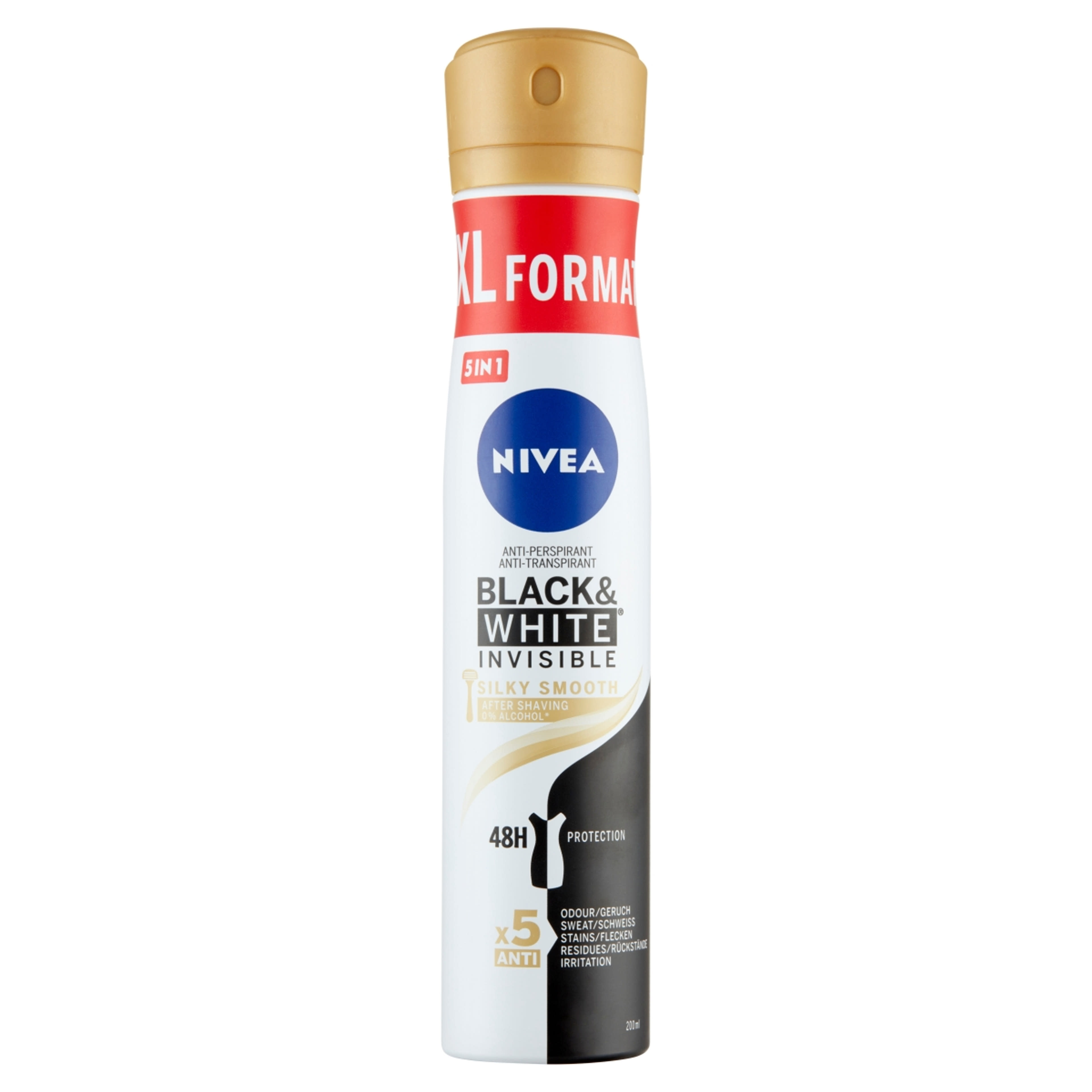Nivea Black & White Invisible Silky Smooth izzadásgátló dezodor - 200 ml