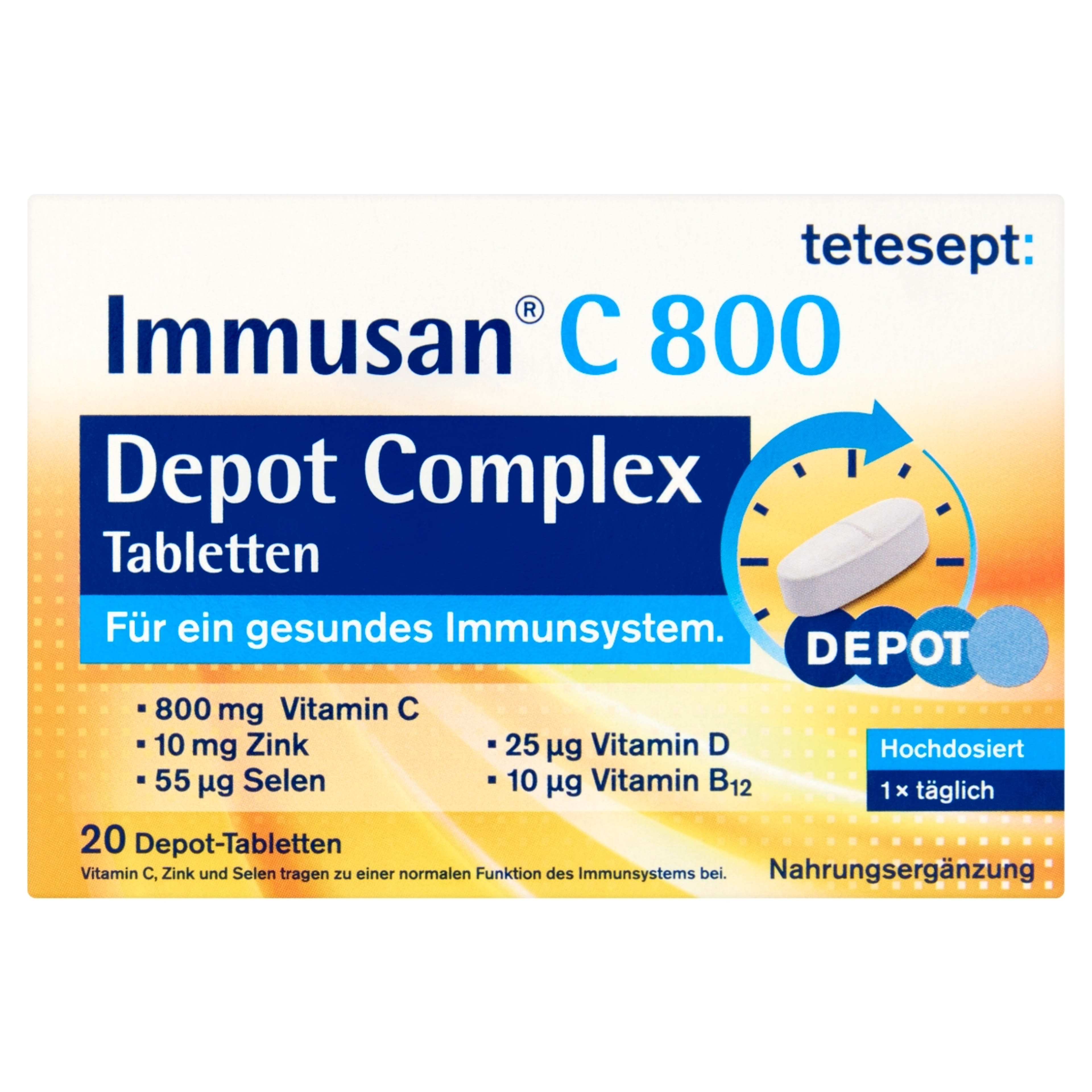Tetesept Immusan C 800 Immun Complex Depot Tabletta - 20 db-1