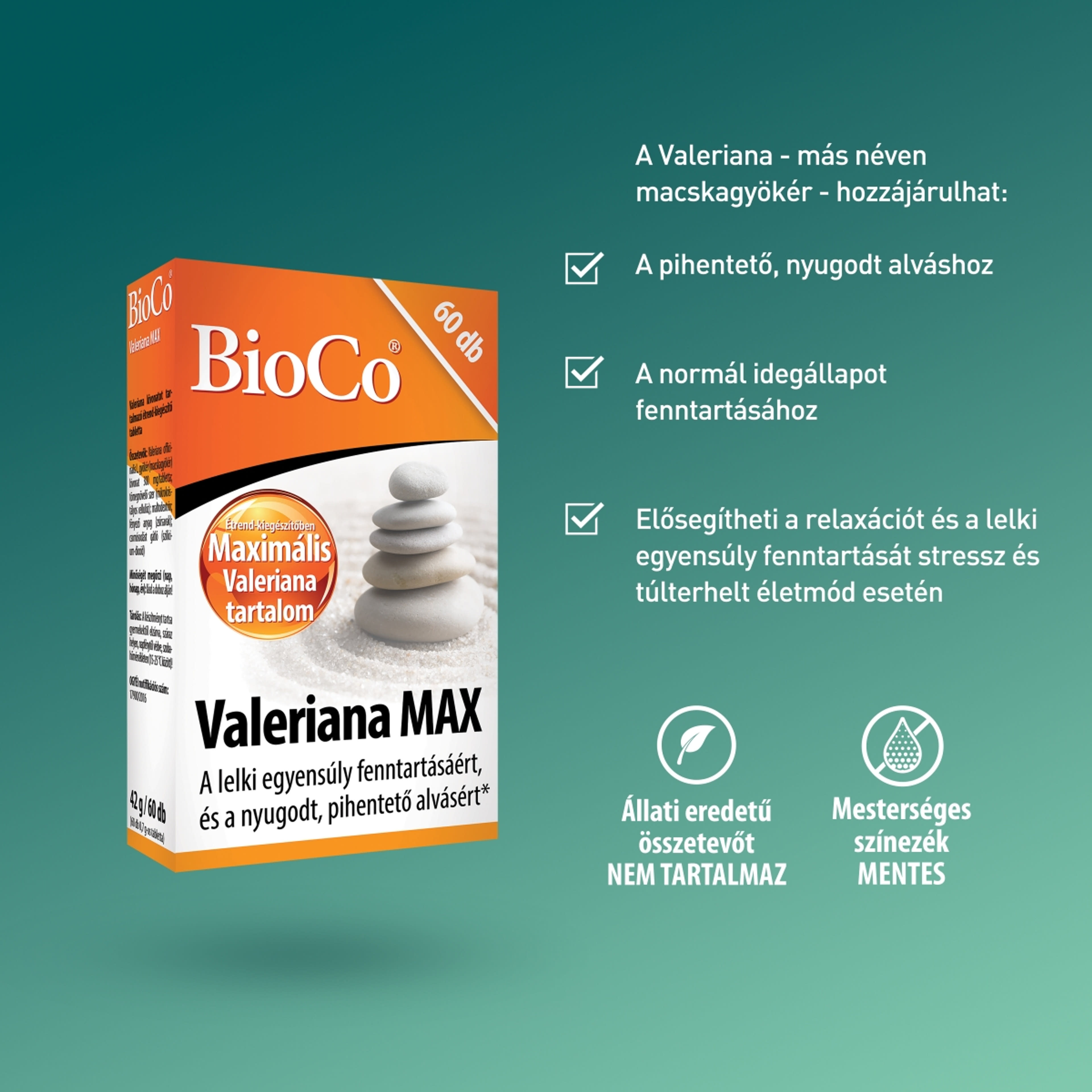 Bioco Valeriana Max étrendkiegészítő tabletta - 60 db-4