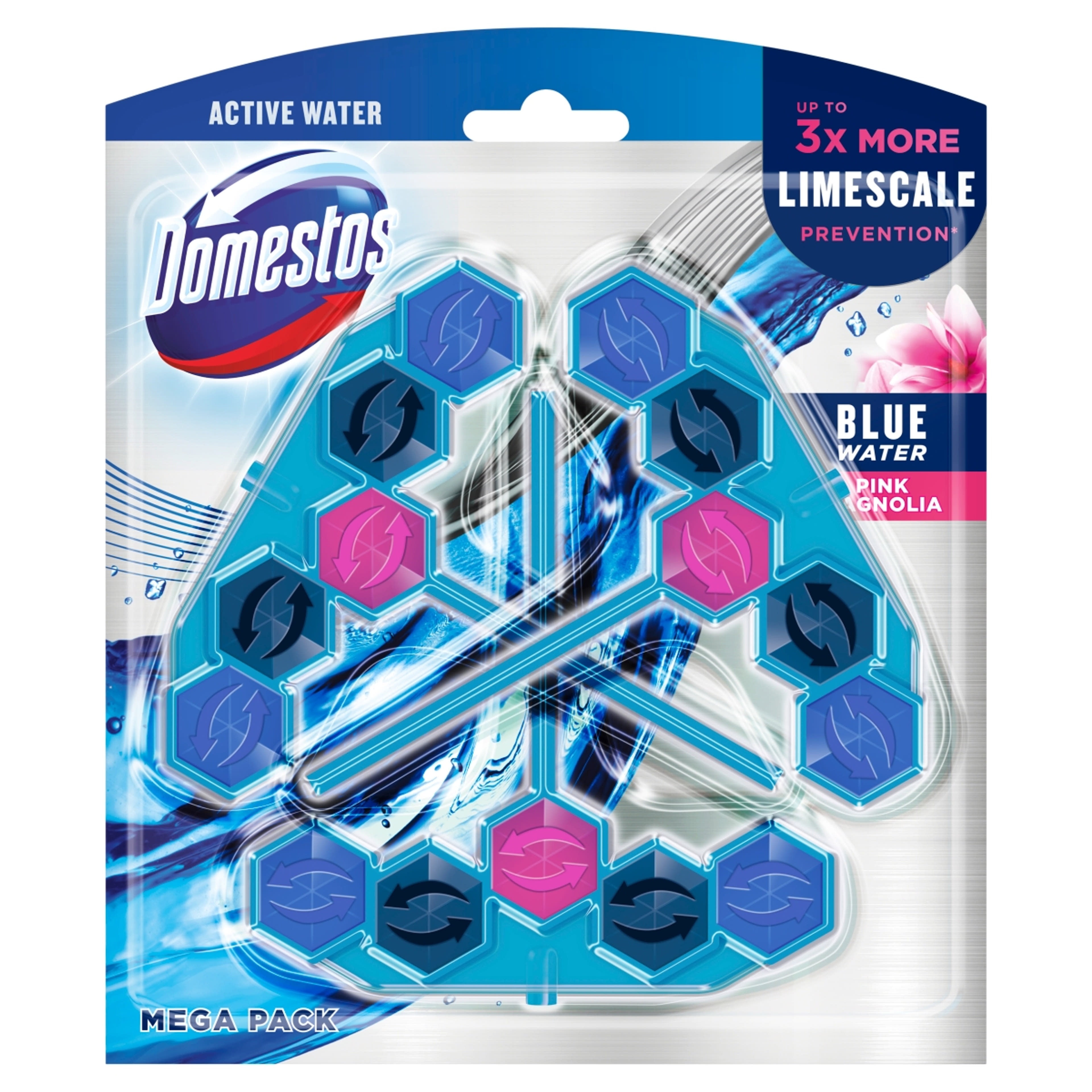 Domestos Power5 ACTIVE blue water pink (3x53g) - 159 g-1