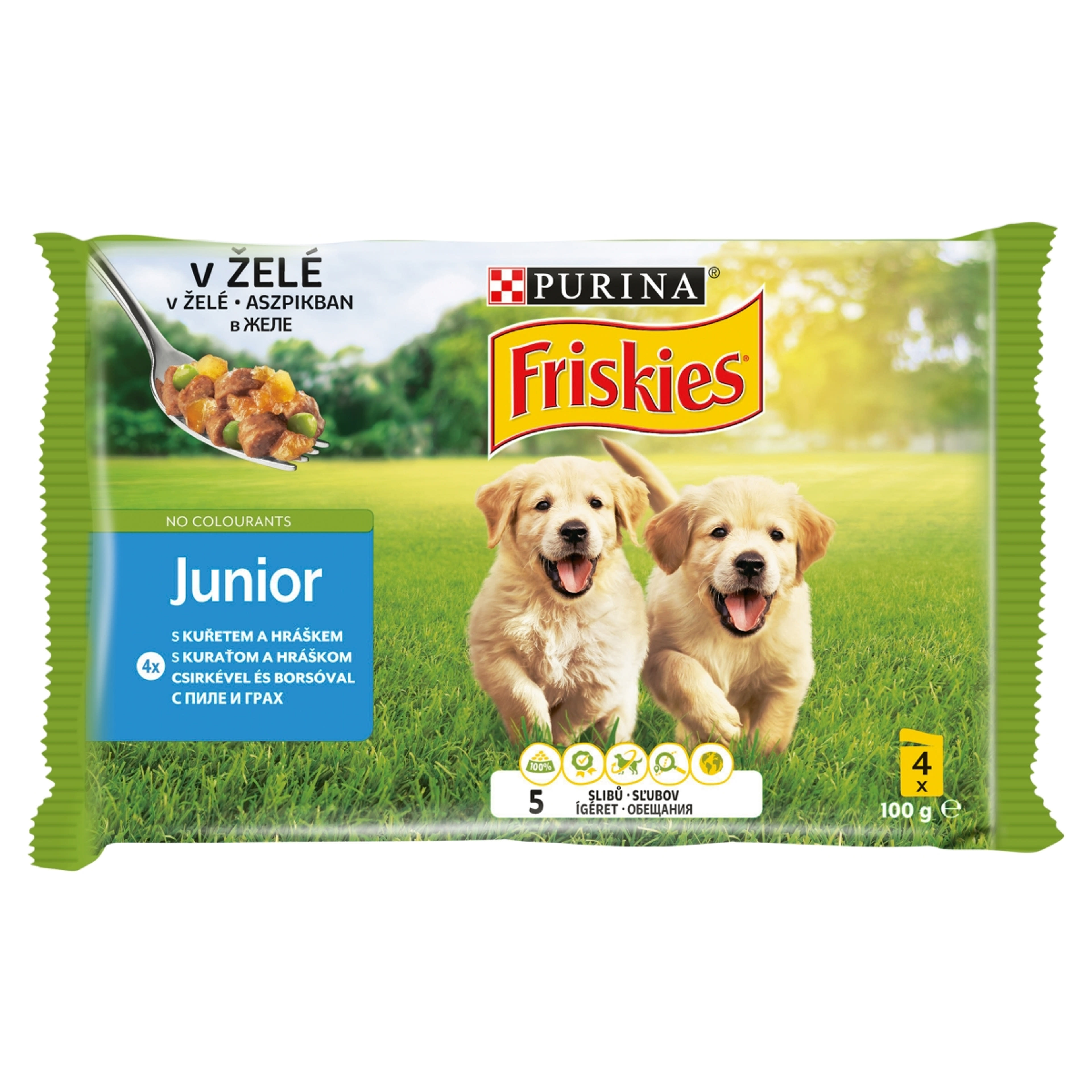 Friskies Junior alutasak kutyáknak, válogatás aszpikban (4x100 g) - 400 g