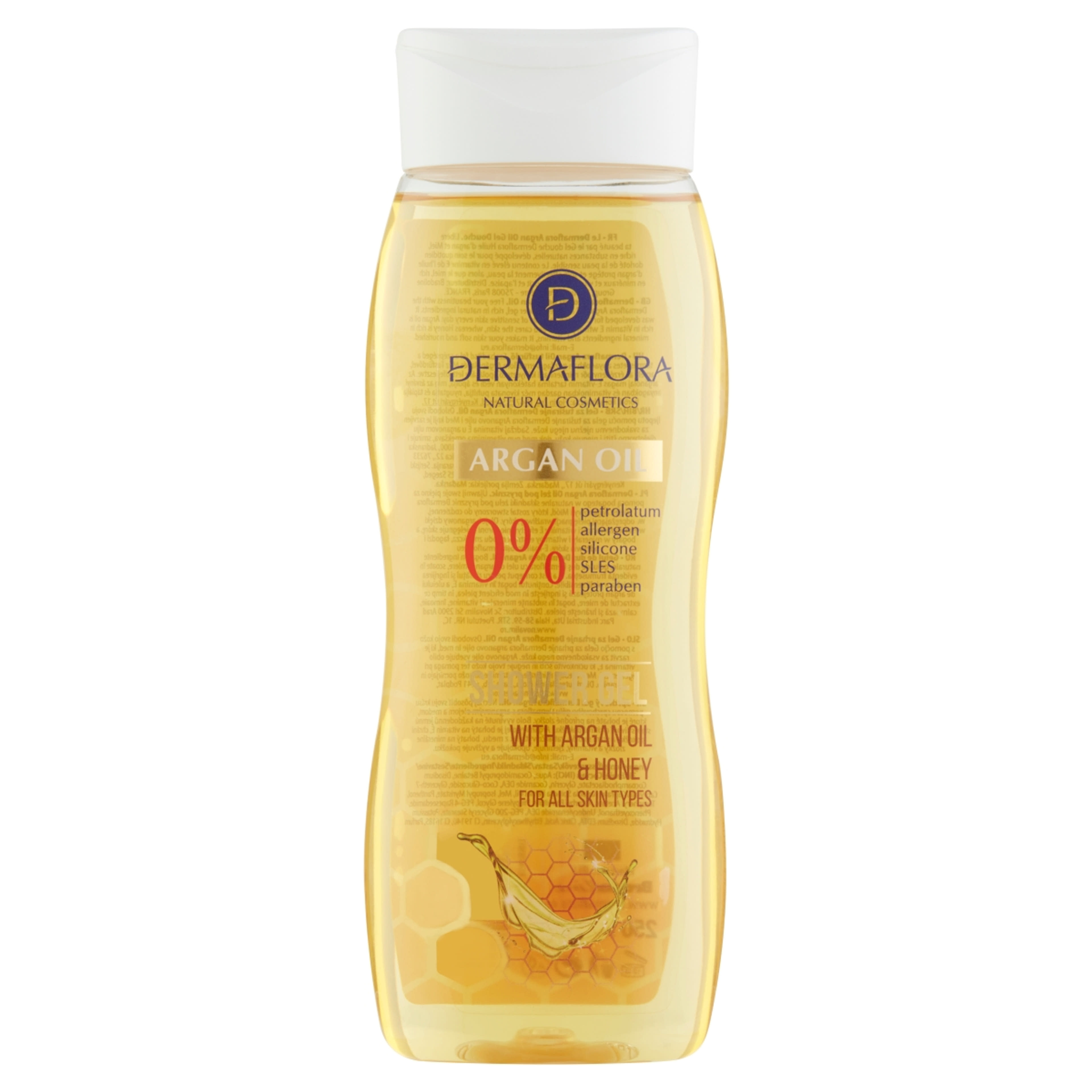 Dermaflora tusfürdő 0% argan oil&honey - 250 ml