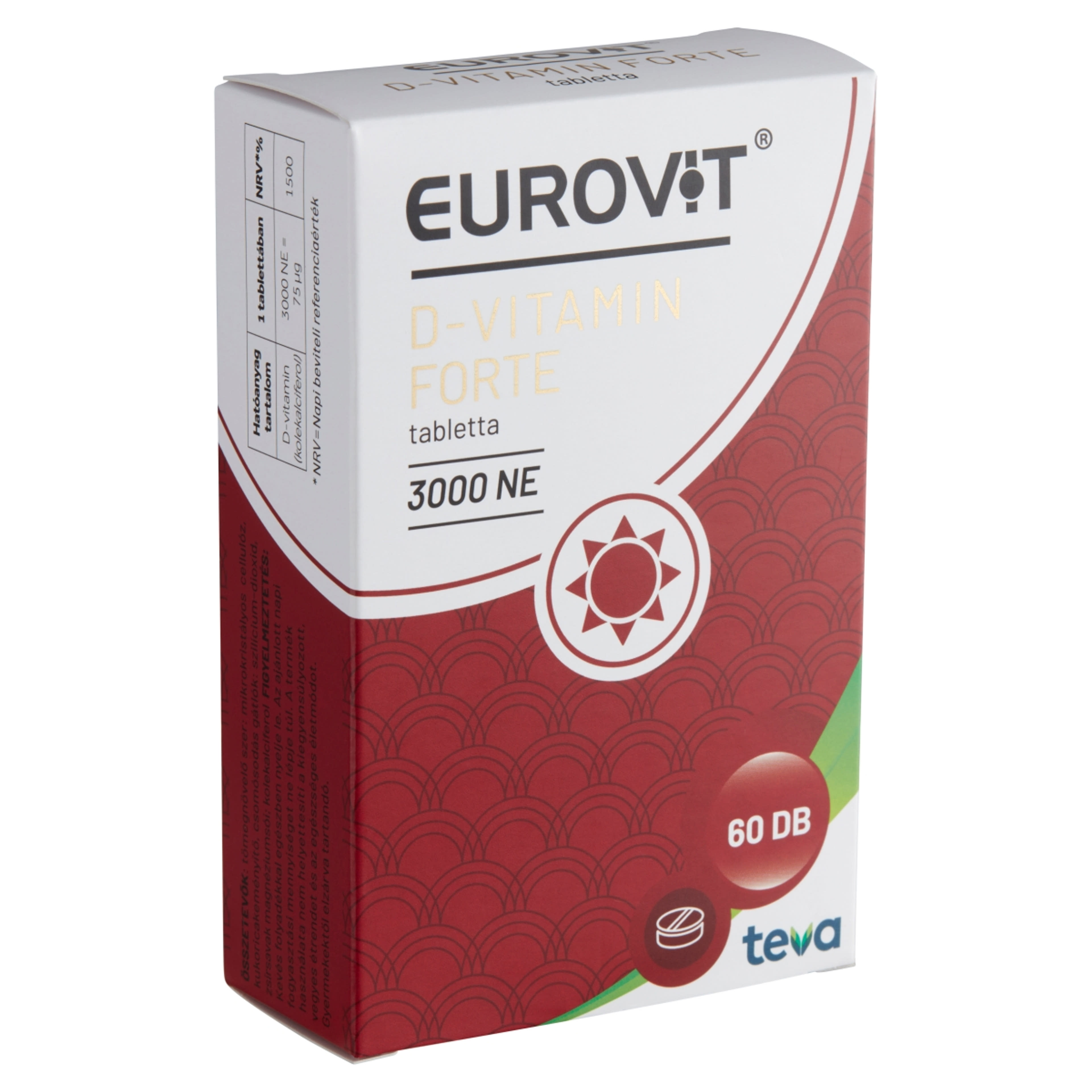 Eurovit D-Vitamin Forte 3000 Ne tabletta - 60 db-2