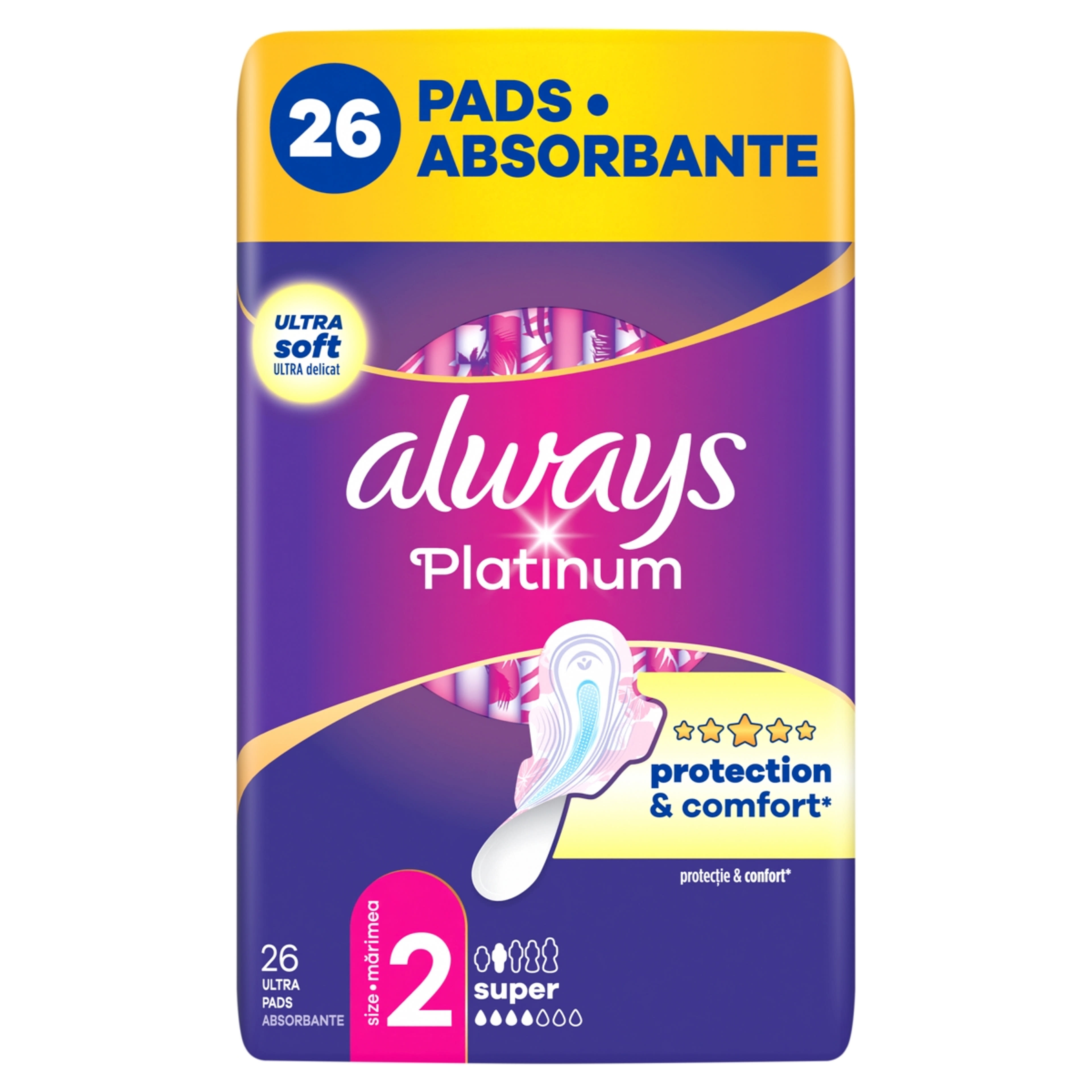 Always quattro ultra platinum super egészségügyi betét - 26 db