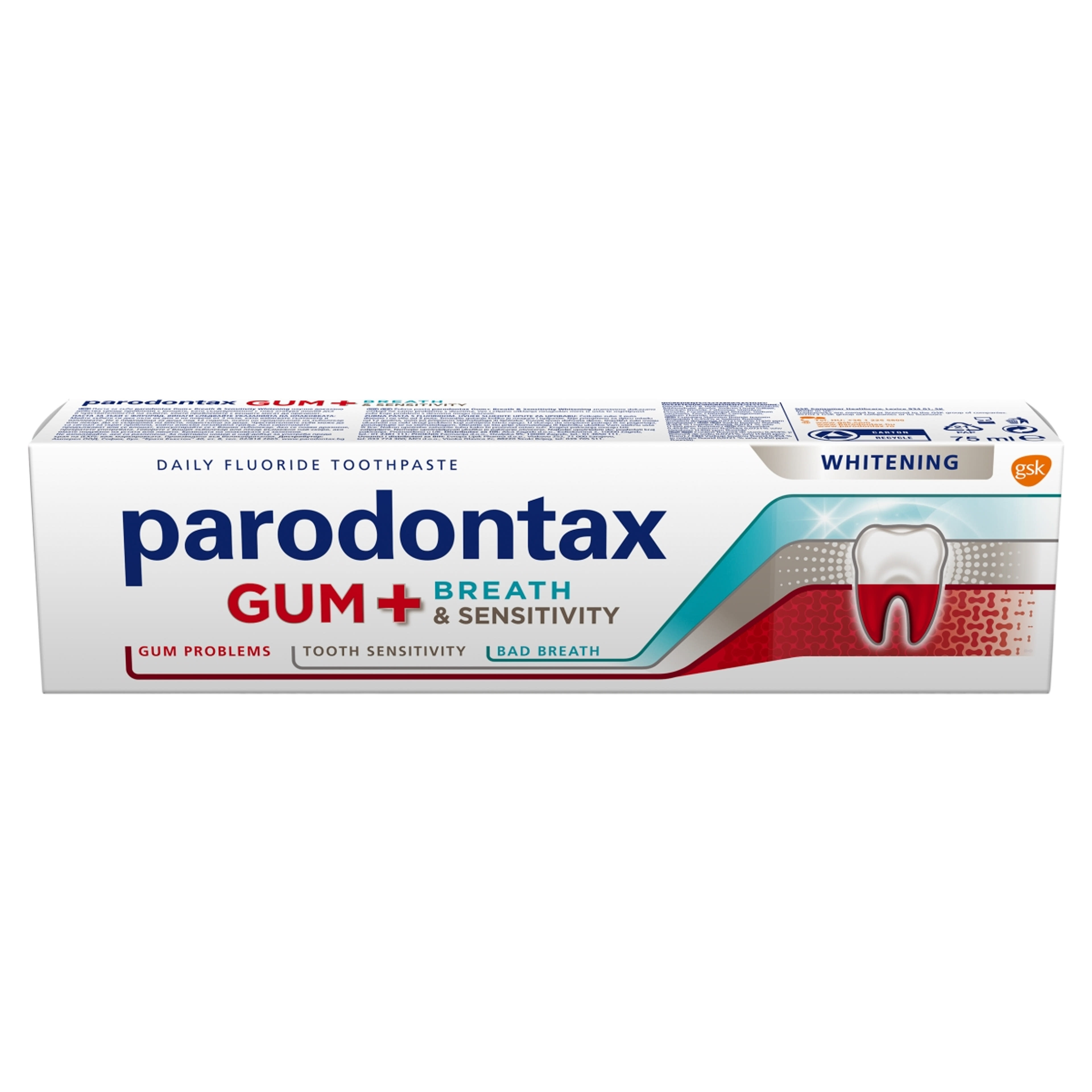 Parodontax Gum&Sensitivity&Breath Whitening fogkrém  - 75 ml
