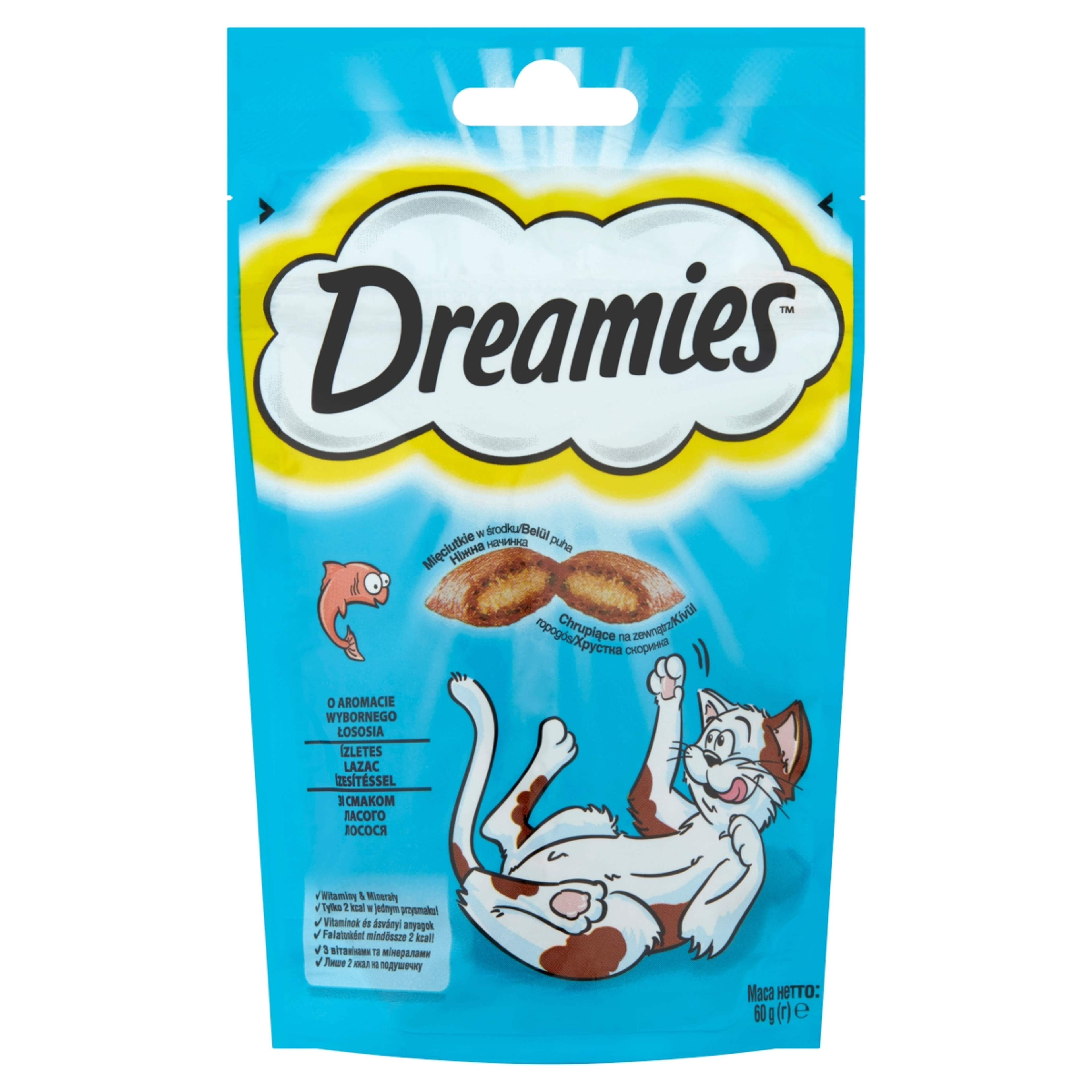 Dreamies szárazeledel macskáknak, lazaccal - 60 g-1