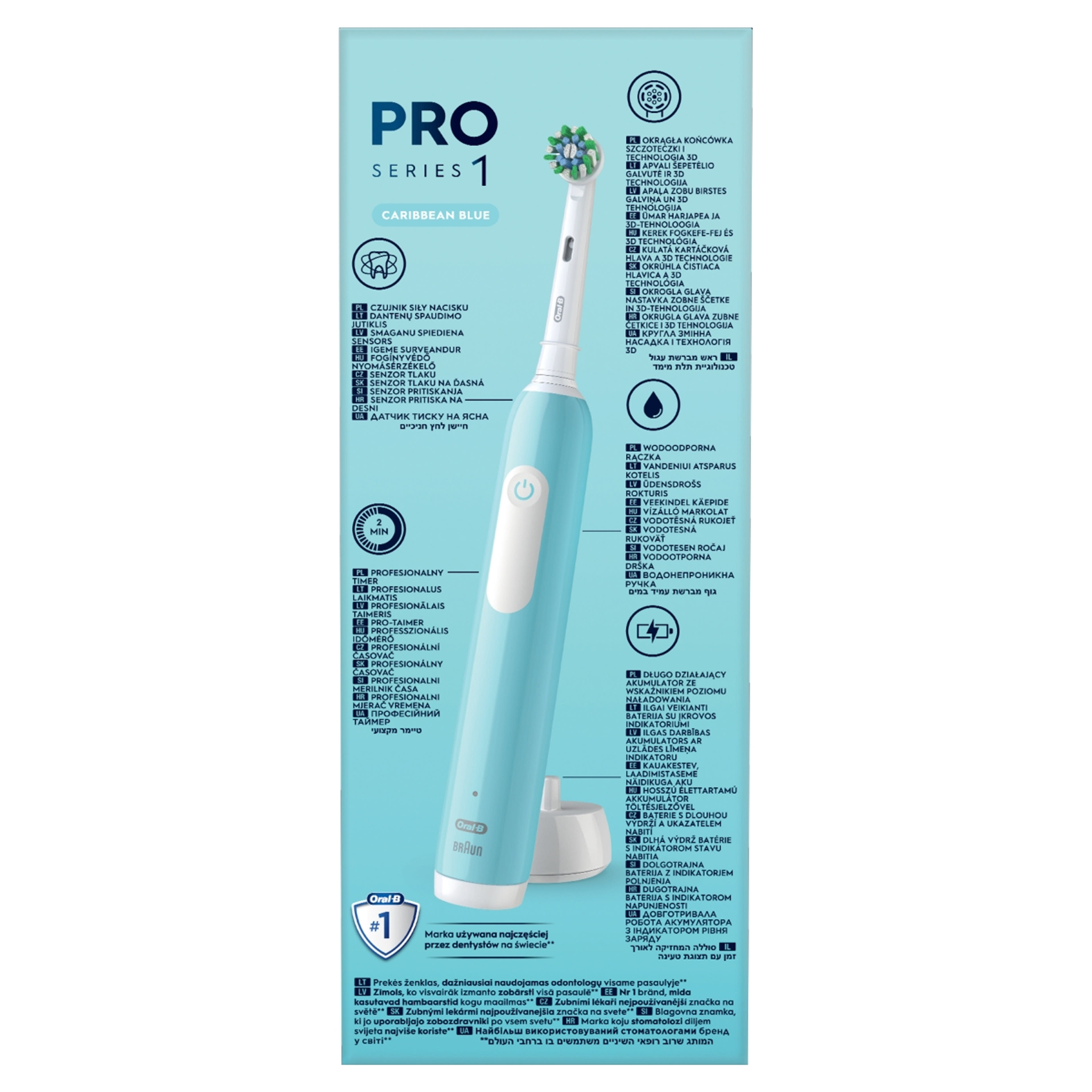 Oral-B Pro Series 1 elektromos fogkefe, kék - 1 db-4