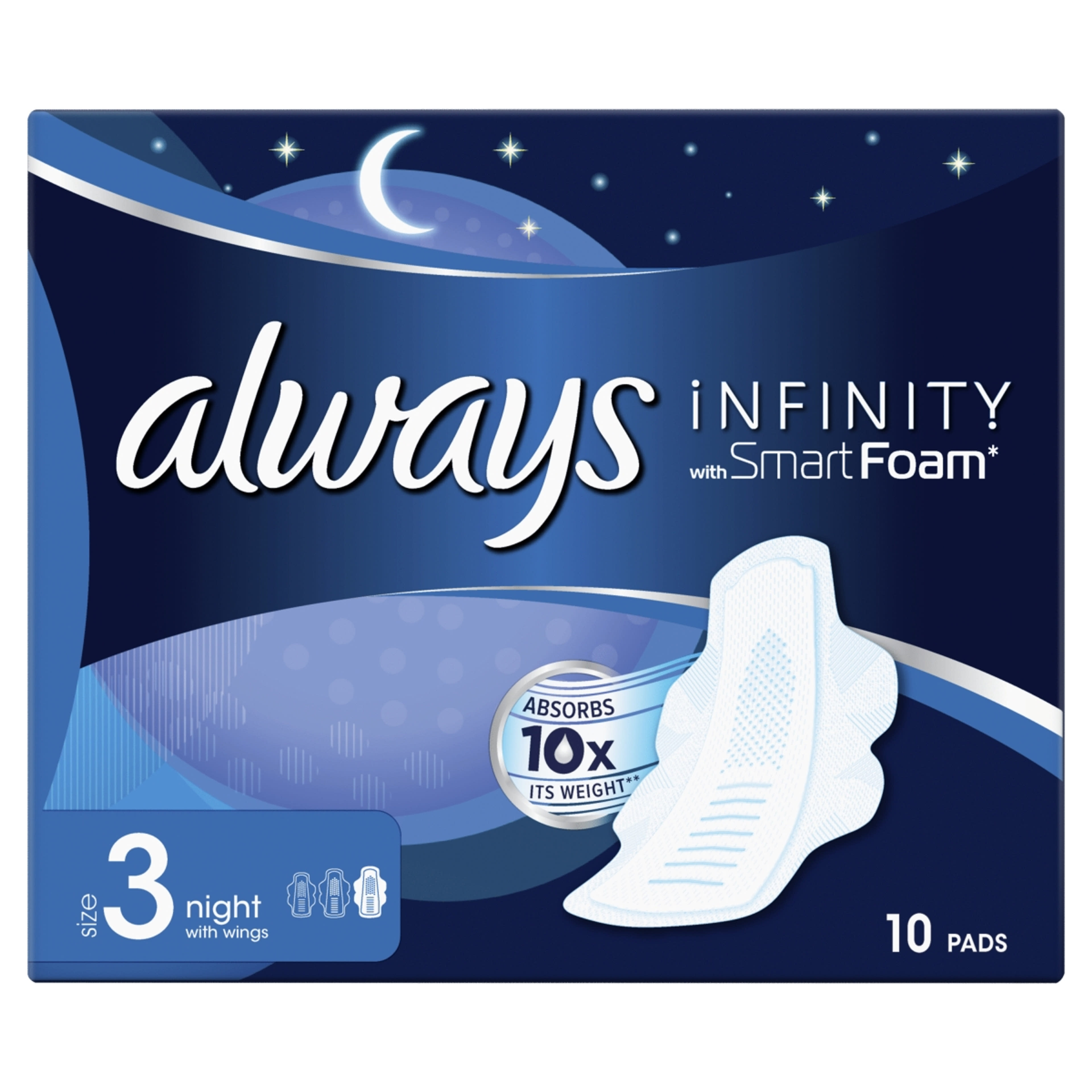 Always egészségügyi betét infinity night - 10 db