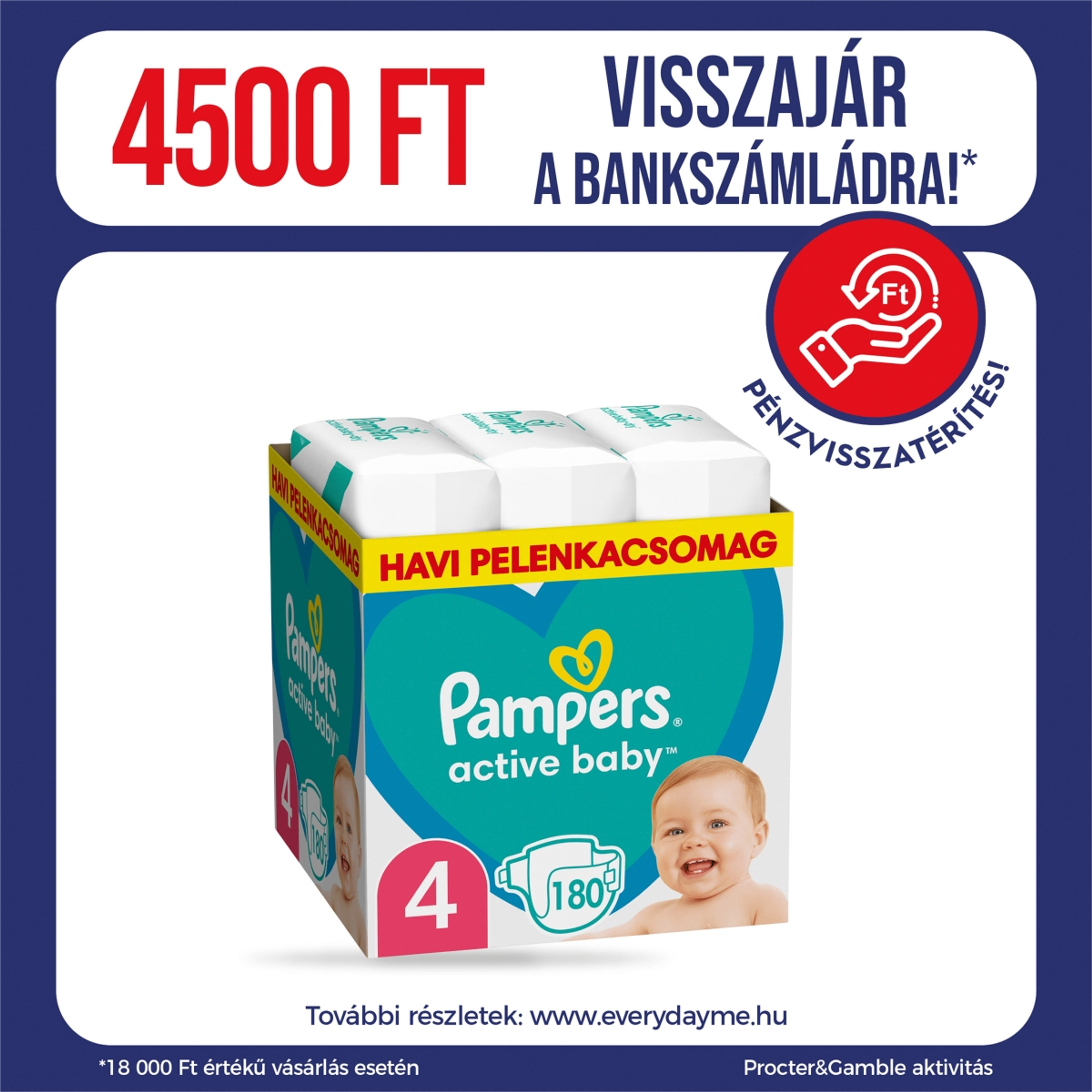 Pampers Active Baby monthly pack 4-es 9-14 kg - 180 db