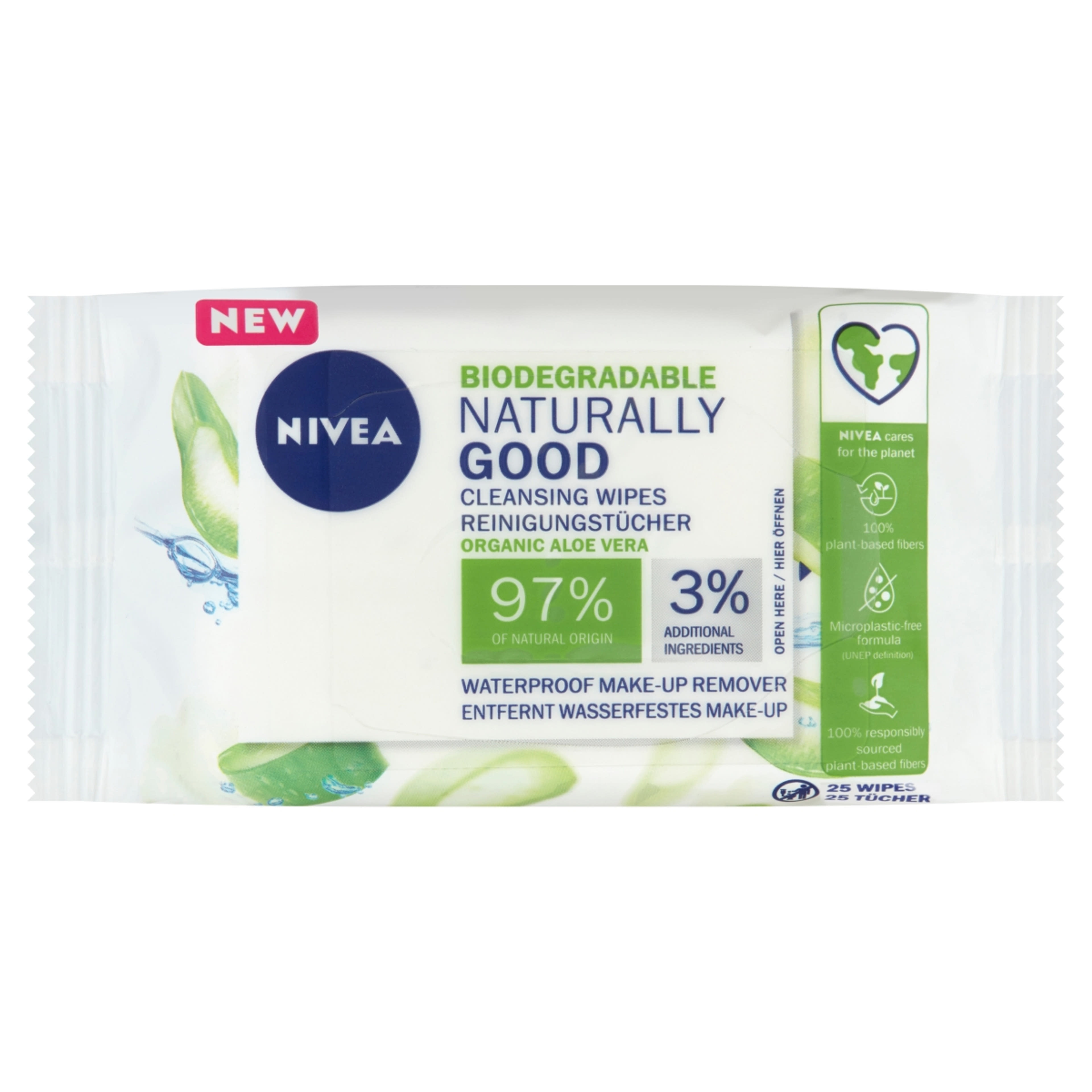 Nivea naturally good arcttisztító kendő - 25 db