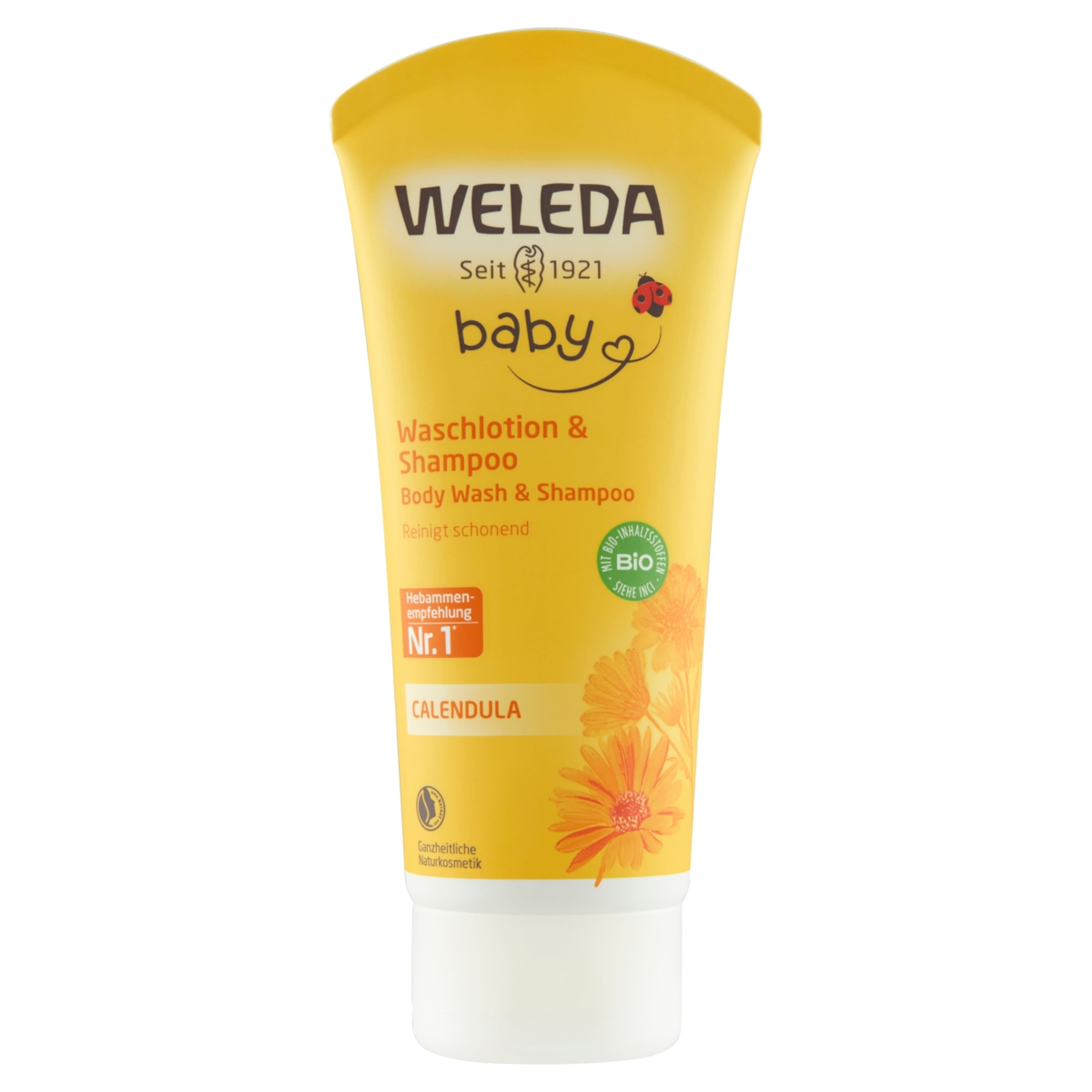 Weleda Bio Natur Baba Tusfürdő és Sampon, körömvirágos - 200 ml