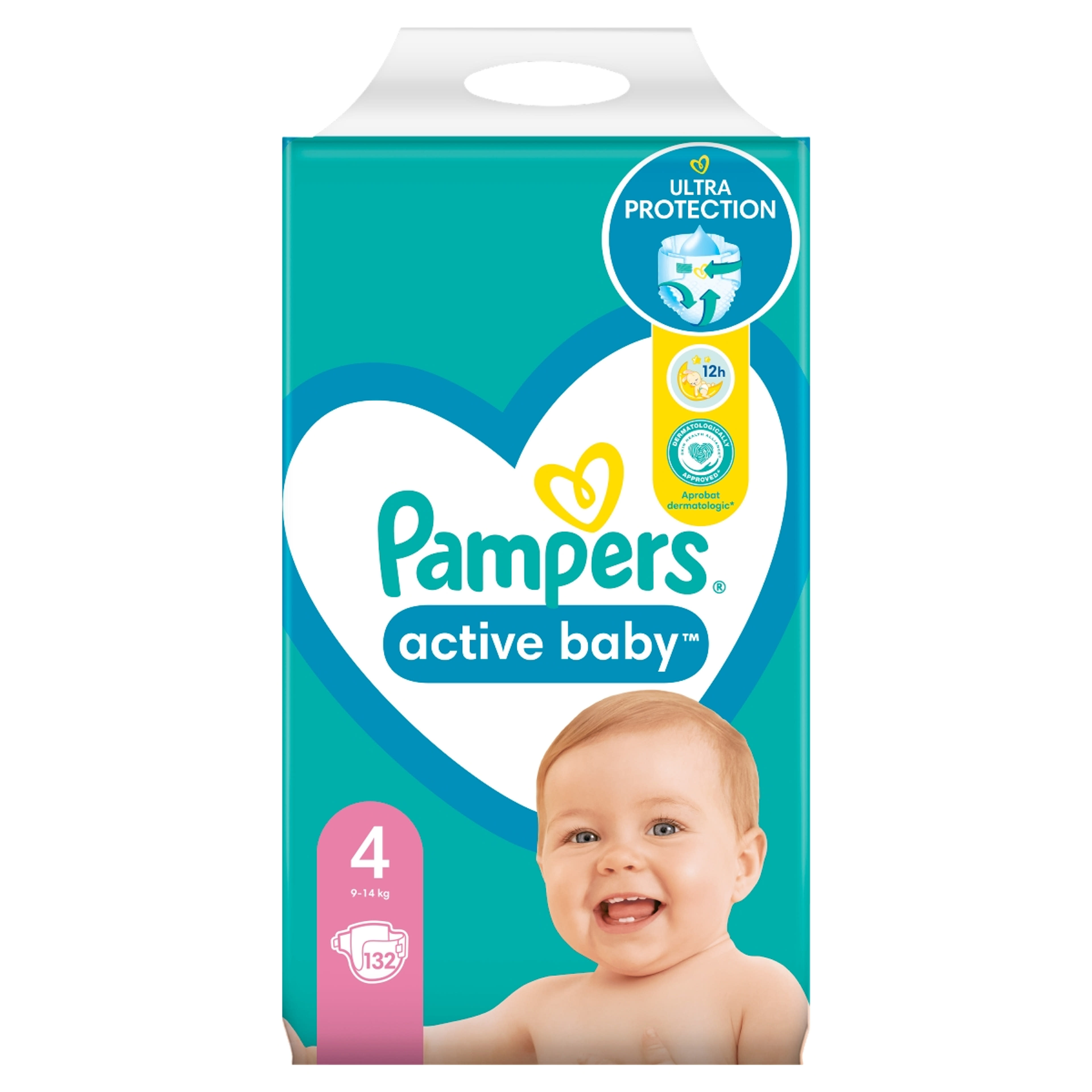 Pampers active baby mega pack+ 4-es 9-14kg - 132 db-1