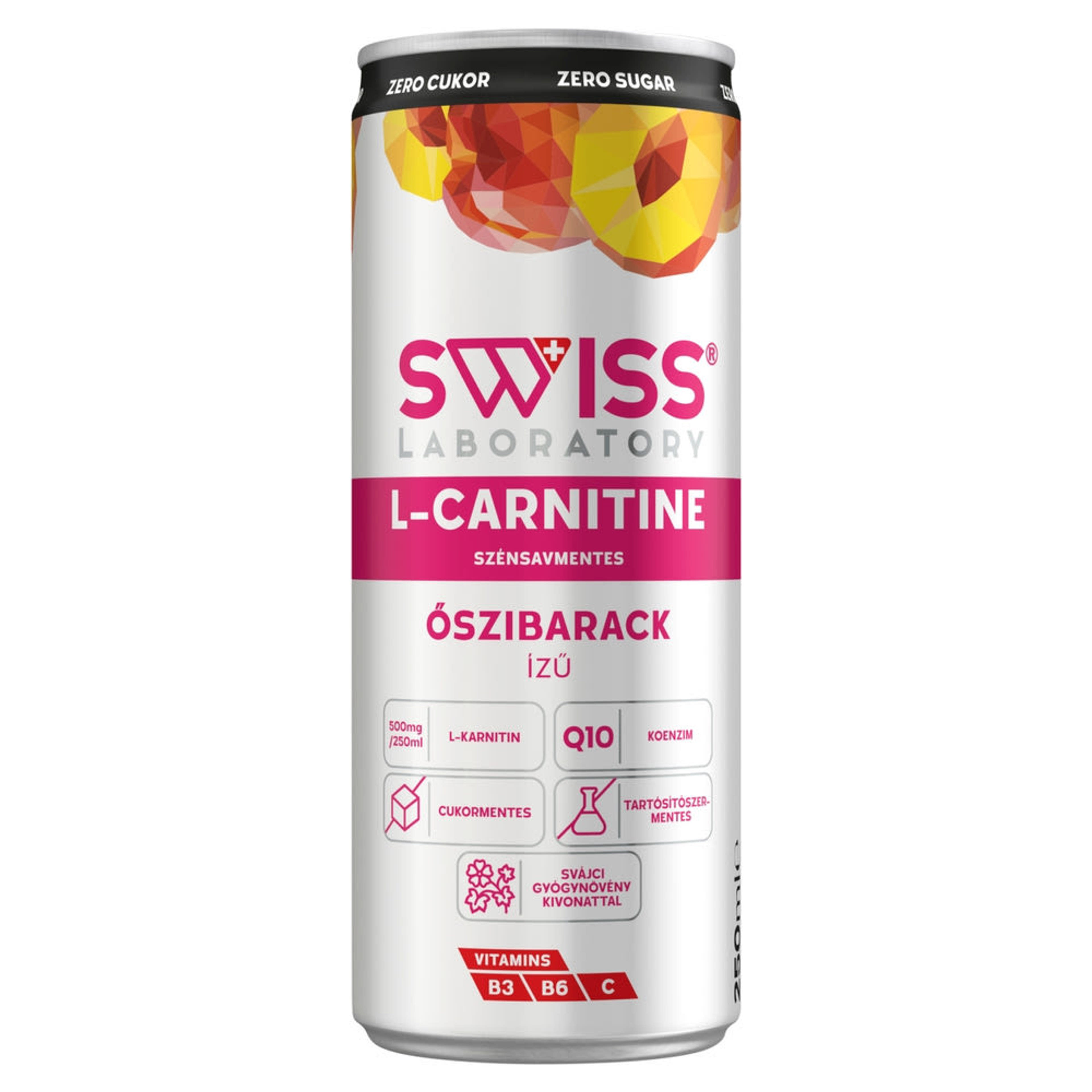 Swiss Laboratory L-Carnitine őszibarack ízű szénsavmentes ital - 250 ml