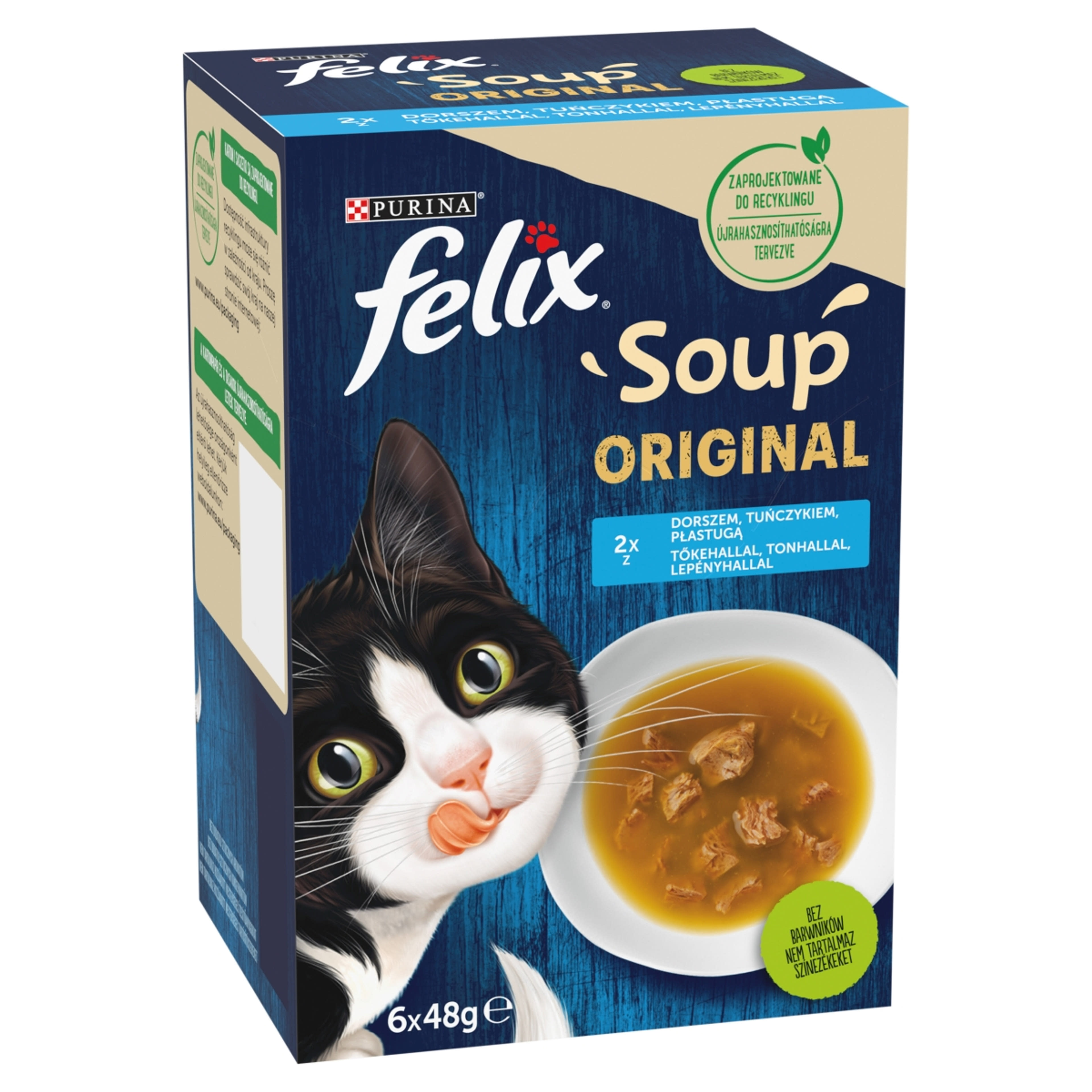 Felix Soup alutasak macskáknak, halas válogatás 6x48g - 288 g-2