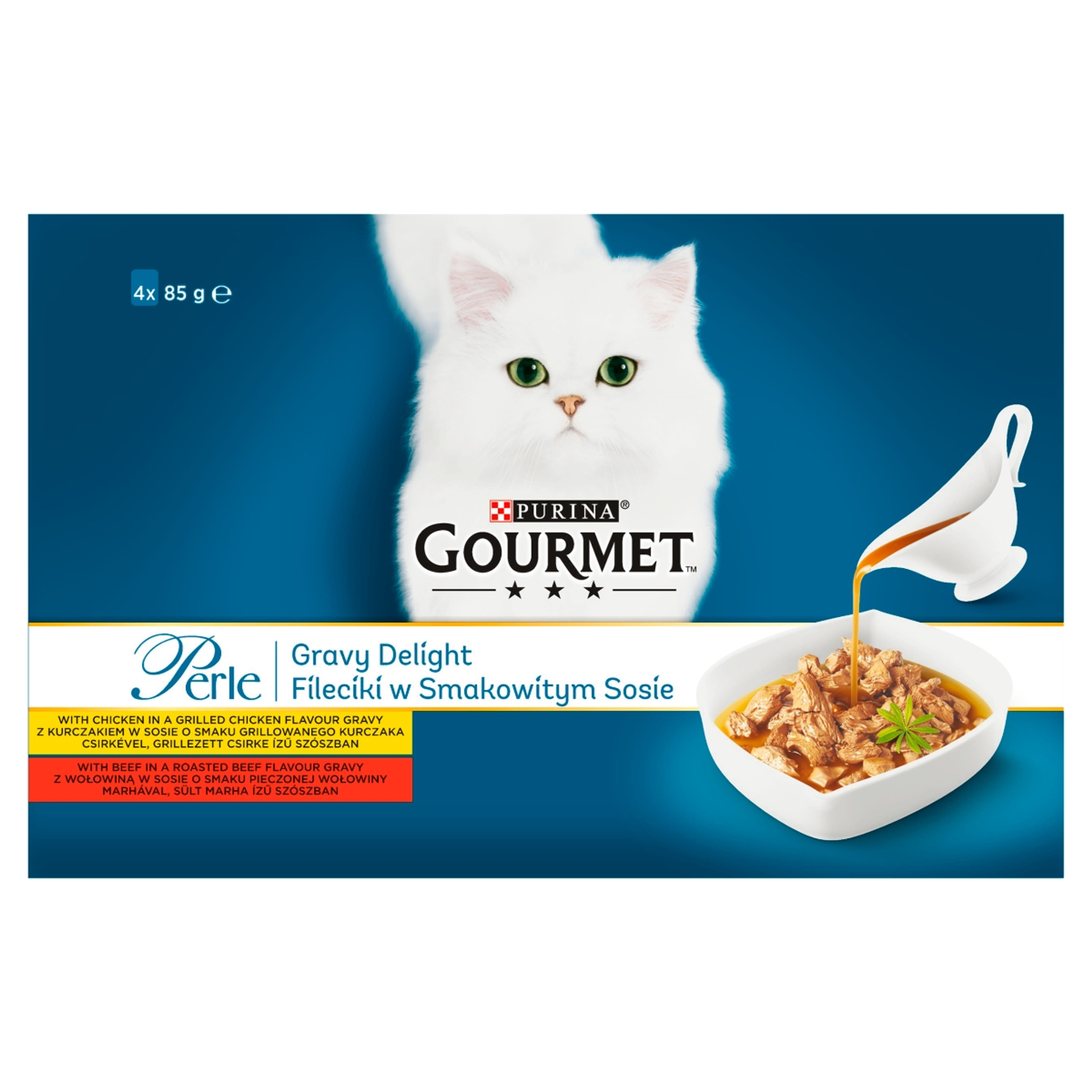 Gourmet Perle Gravy Delight alutasak macskáknak, csirkével és marhával szószban (4x85 g) -  340 g