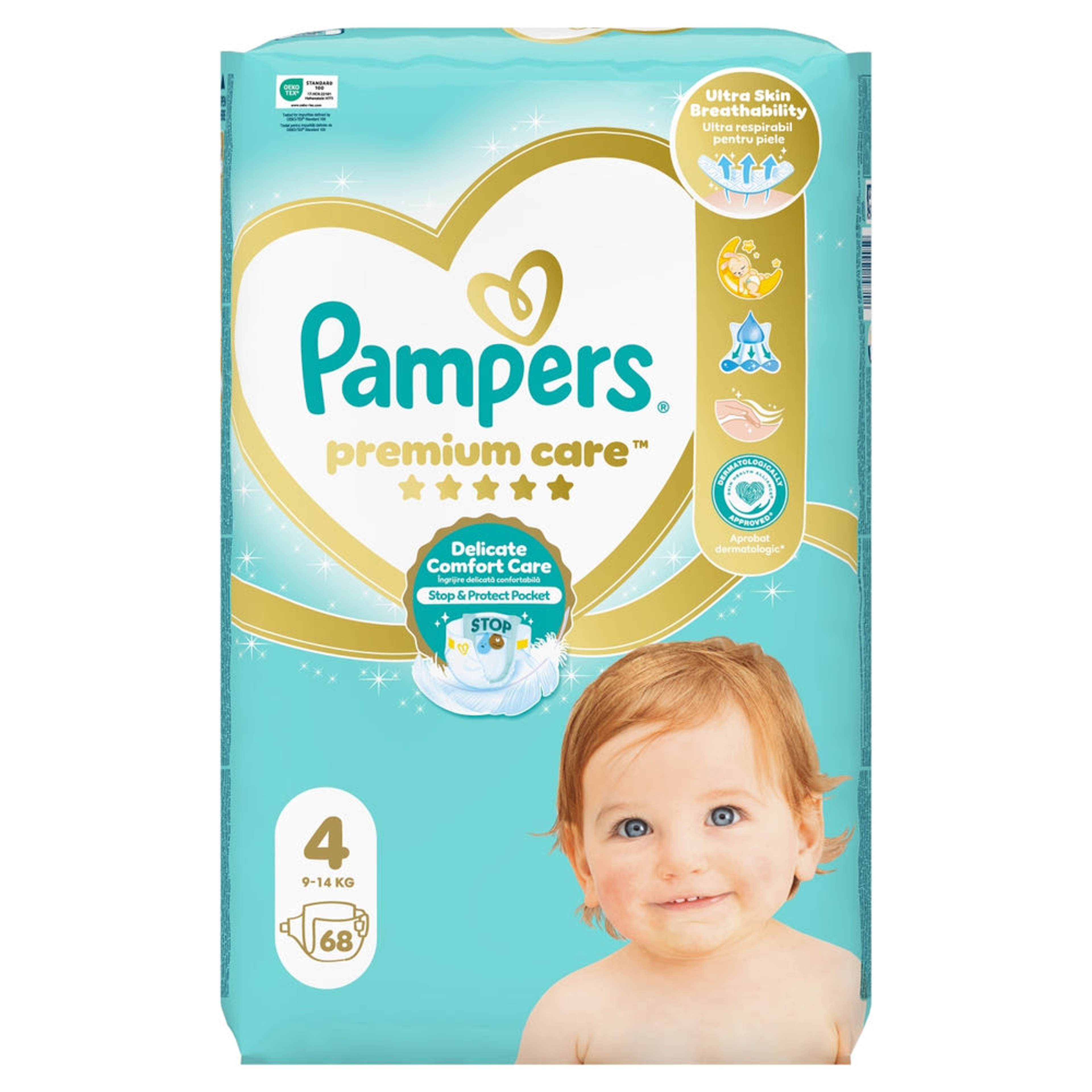 Pampers Premium Care pelenka 9-14 kg, méret: 4 - 68 db