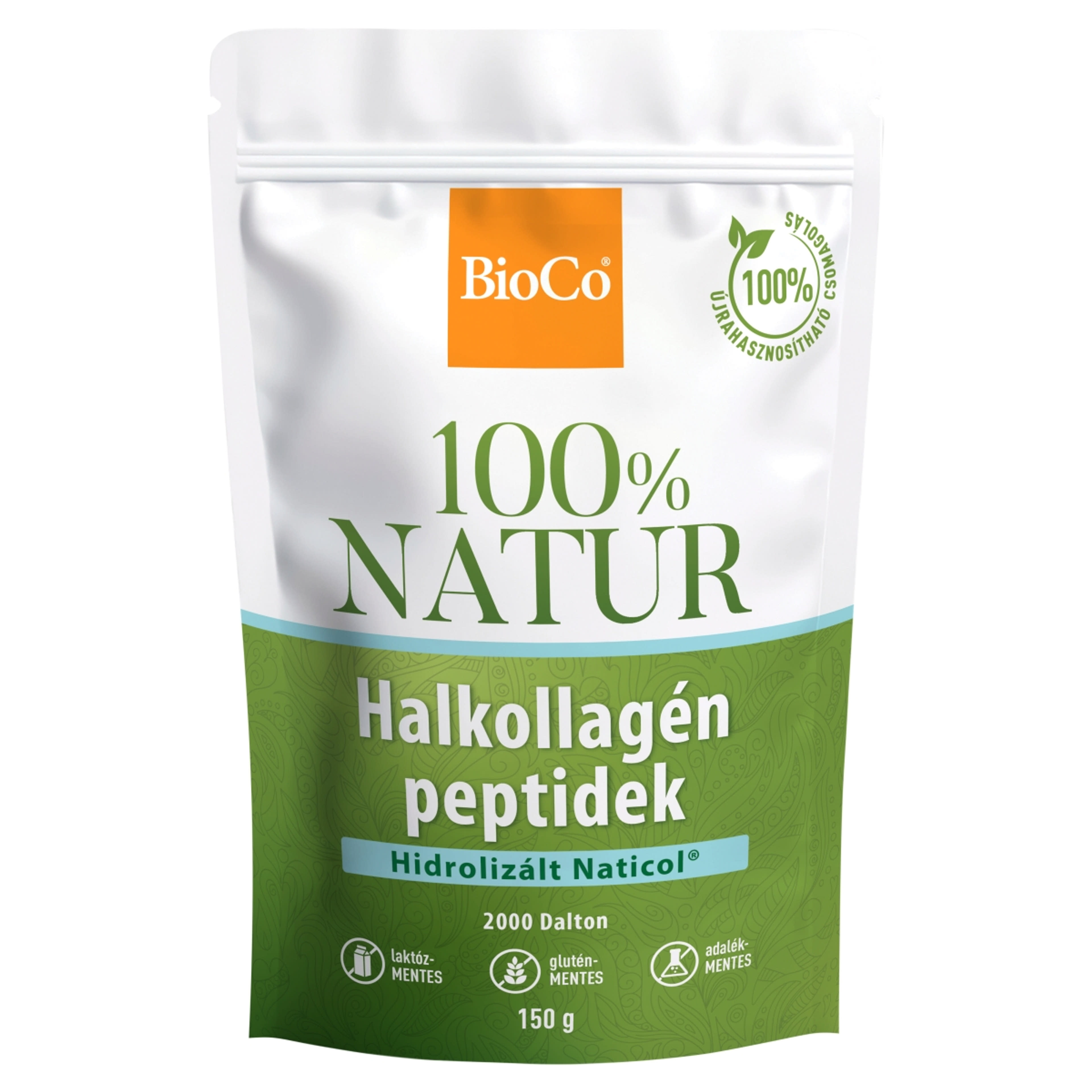 BioCo 100% Natur halkollagén peptideket tartalmazó étrend-kiegészítő por - 150 g