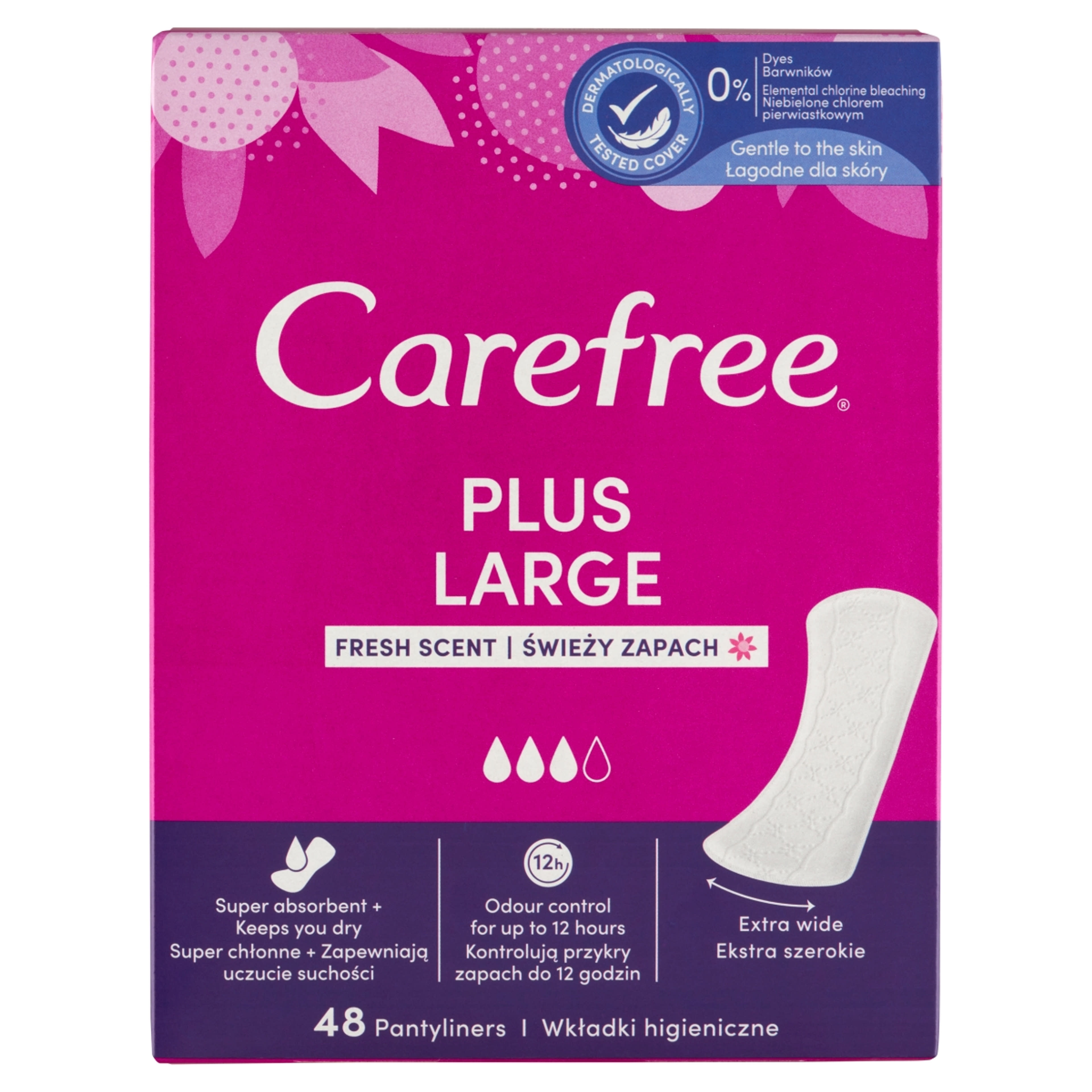 Carefree Plus Large Fresh Scent tisztasági betét - 48 db