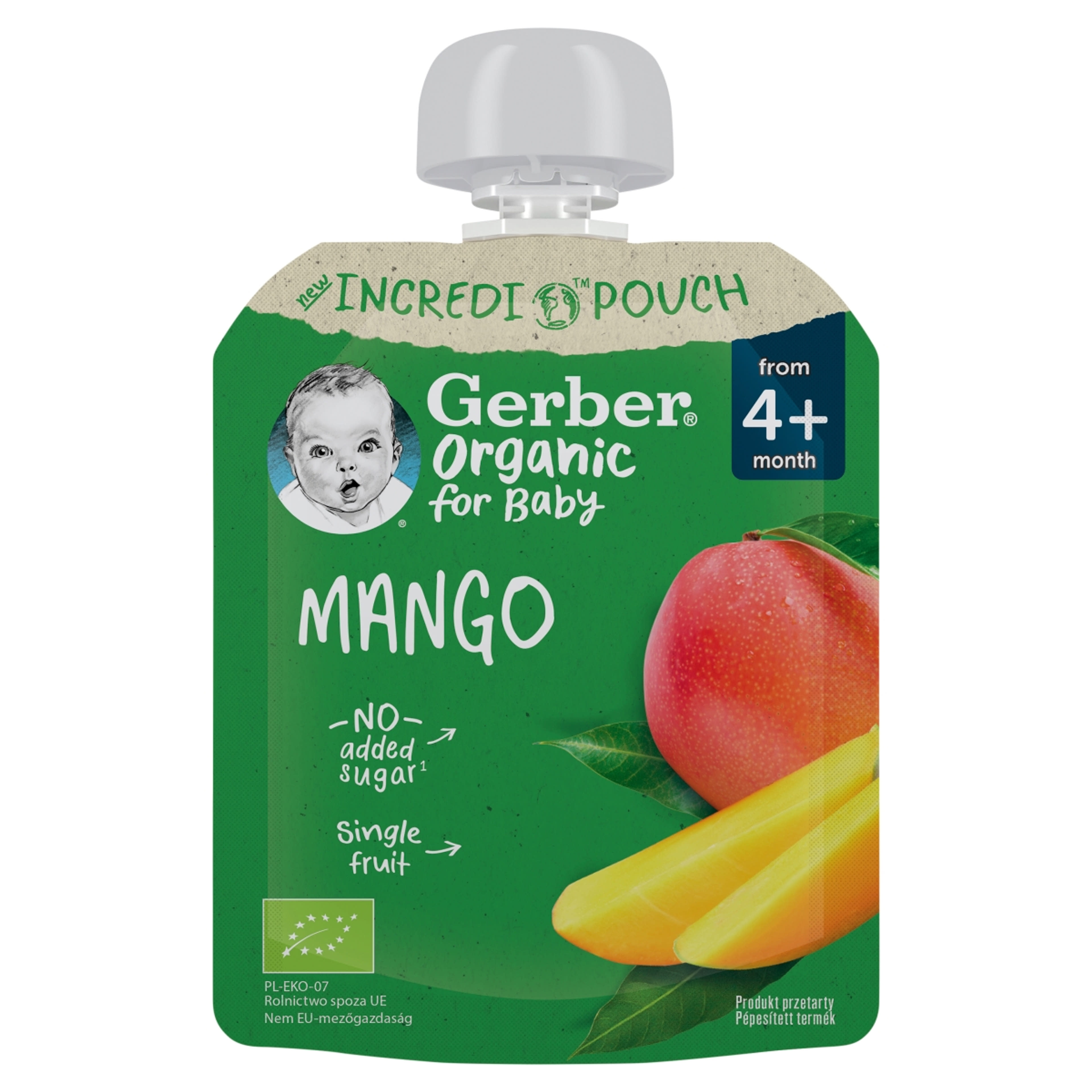 Gerber bio mangó gyümölcspüré 4 hónapos kortól - 80 g