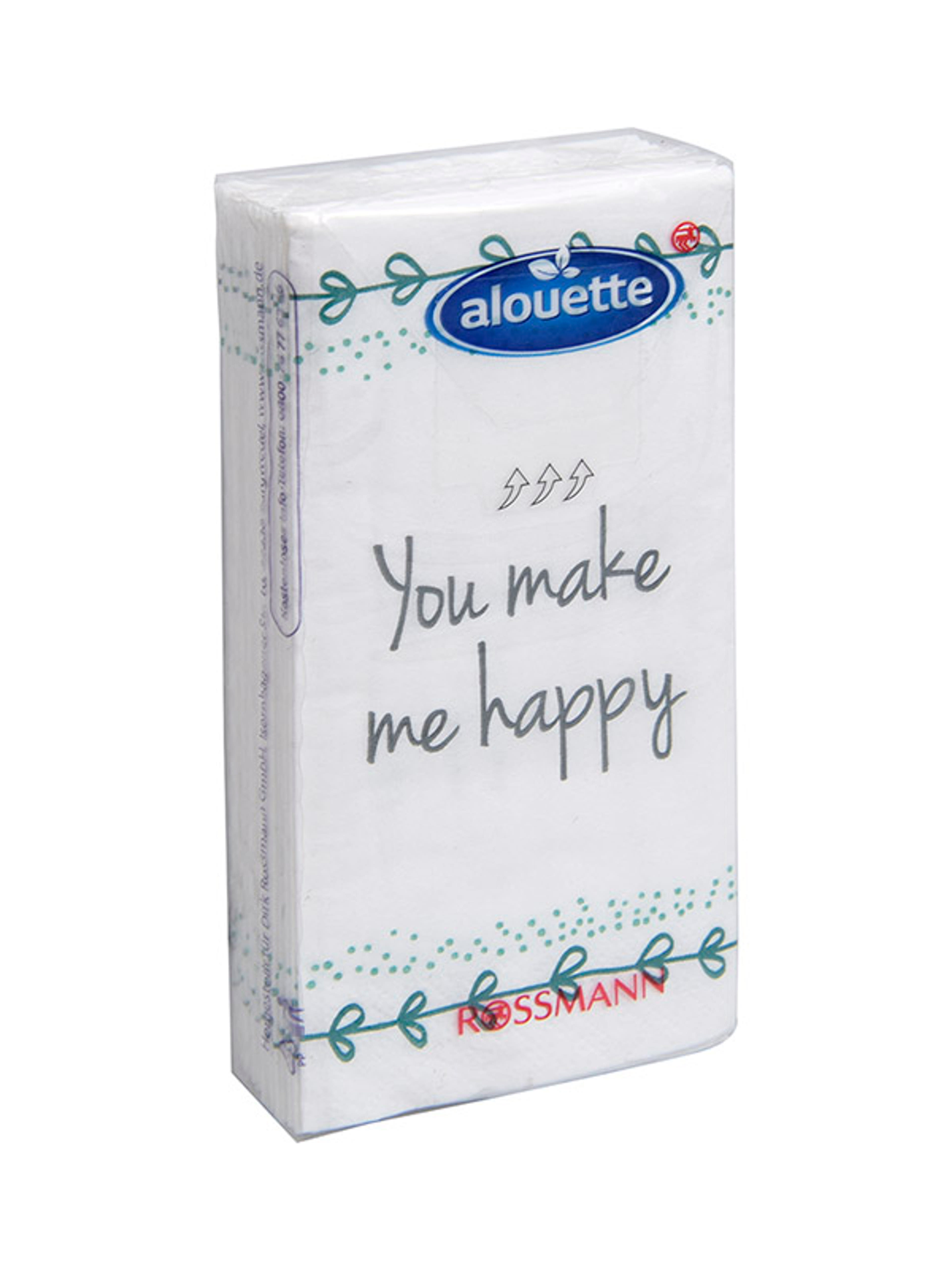 Alouette Szivecske&You Make Happy 3 Rétegű Papírzsebkendő - 10 db