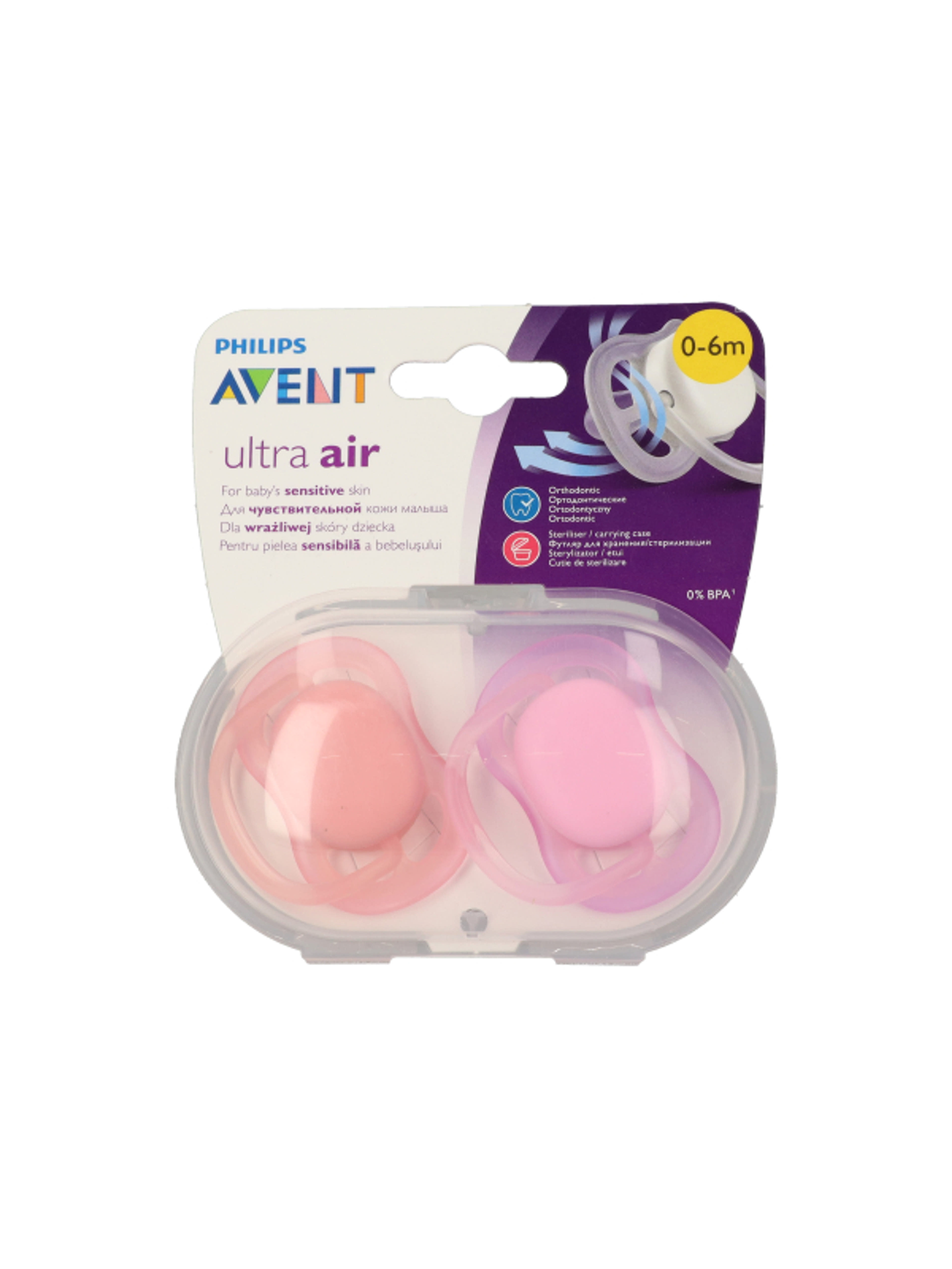 Avent játszócumi ultra air 0-6 hónapos kortól, lány - 2 db