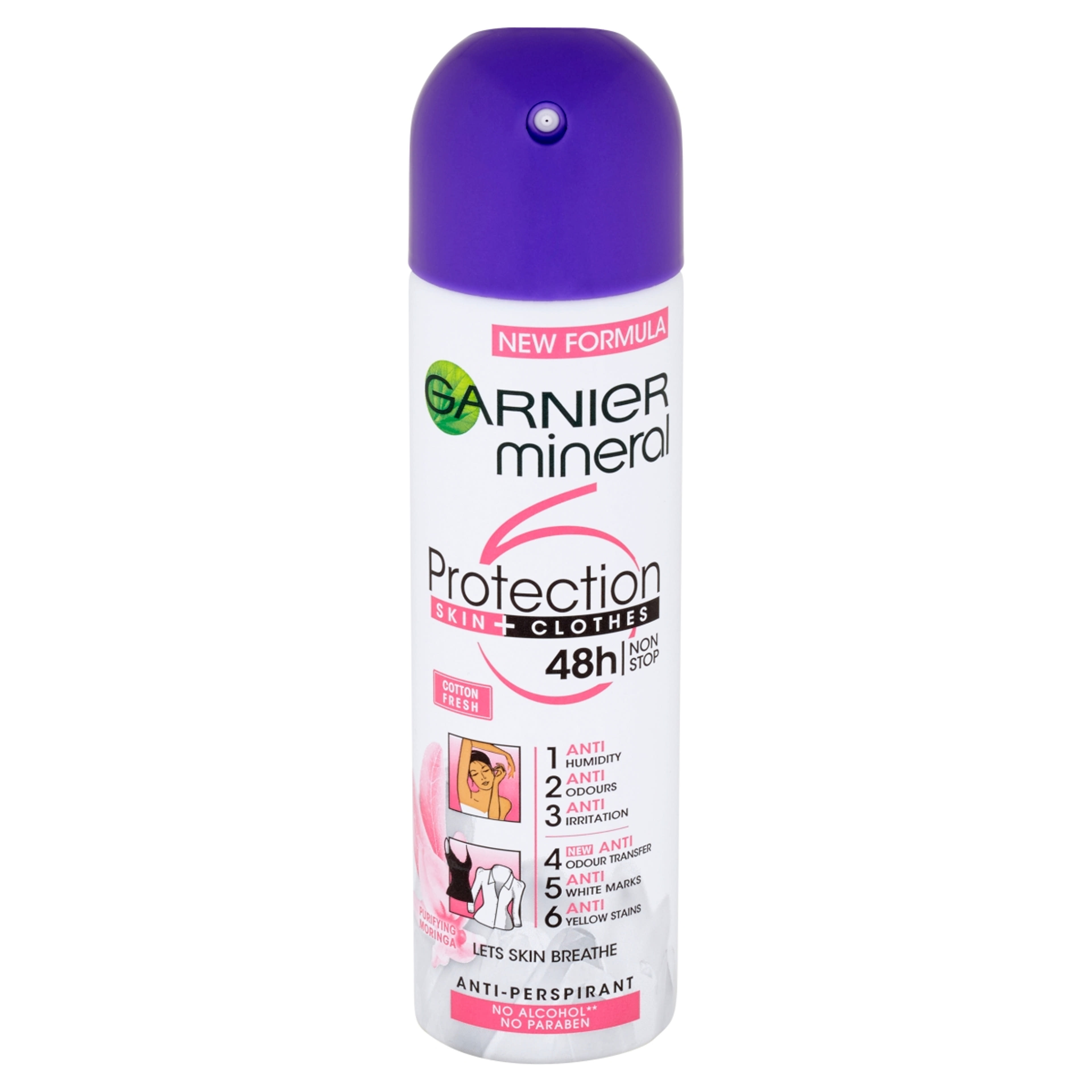 Garnier Mineral Protection 6 izzadásgátló dezodor spray - Cotton Fresh - 150 ml-2