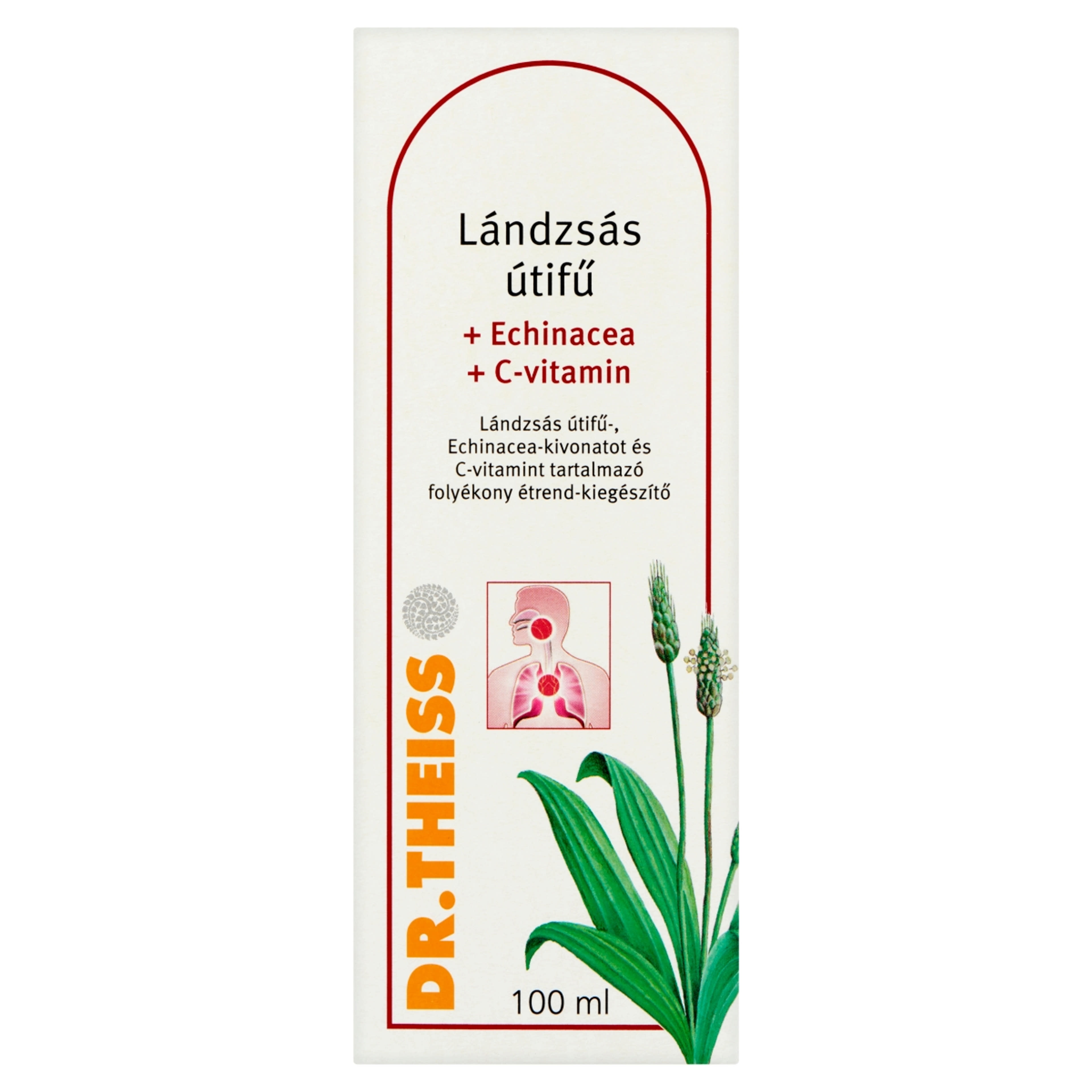 Dr.Theiss Lándzsás Útifű+ Echinacea+ C-Vitamin Folyékony Étrendkiegészítő - 100 ml