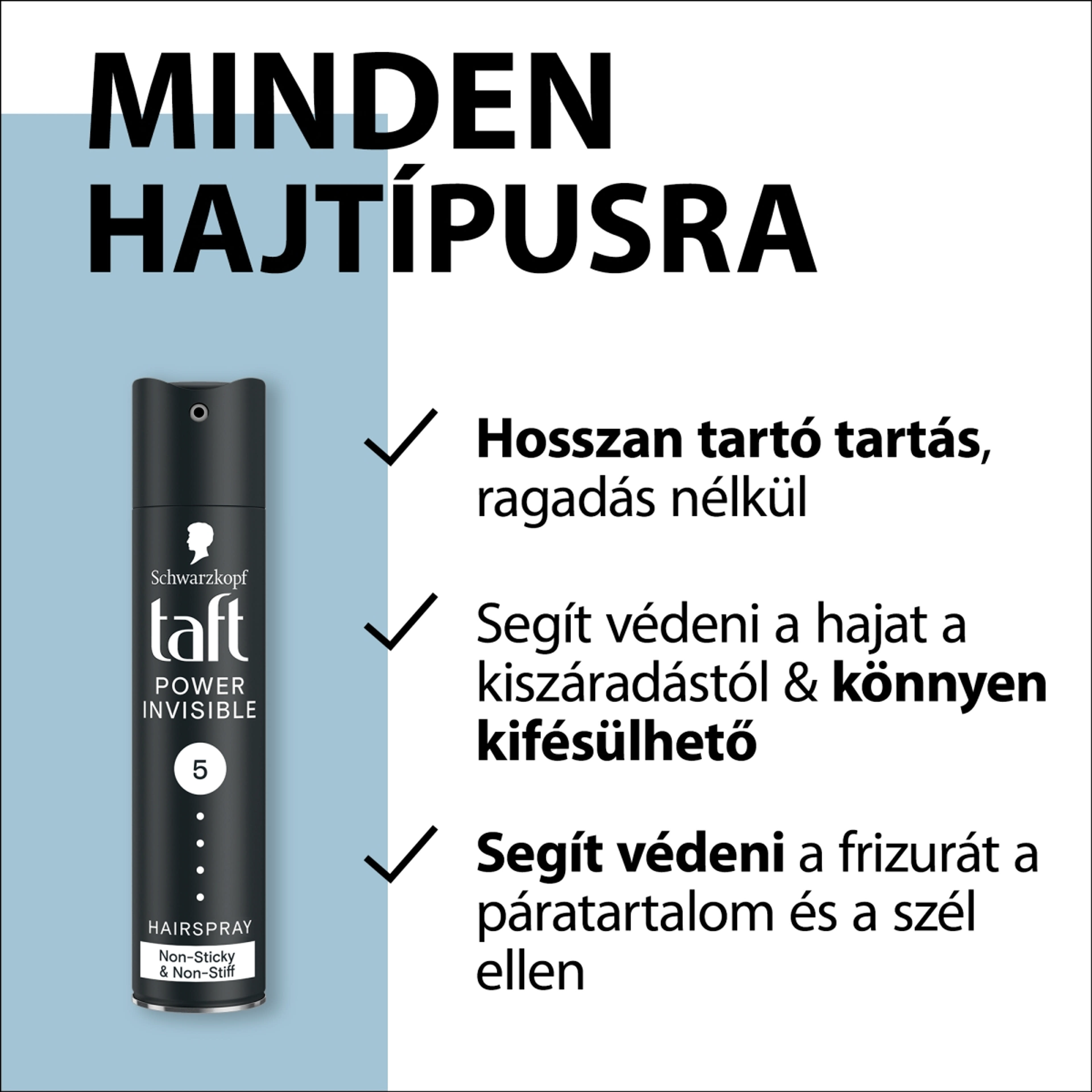 Taft Power Invisible hajlakk - 250 ml-3