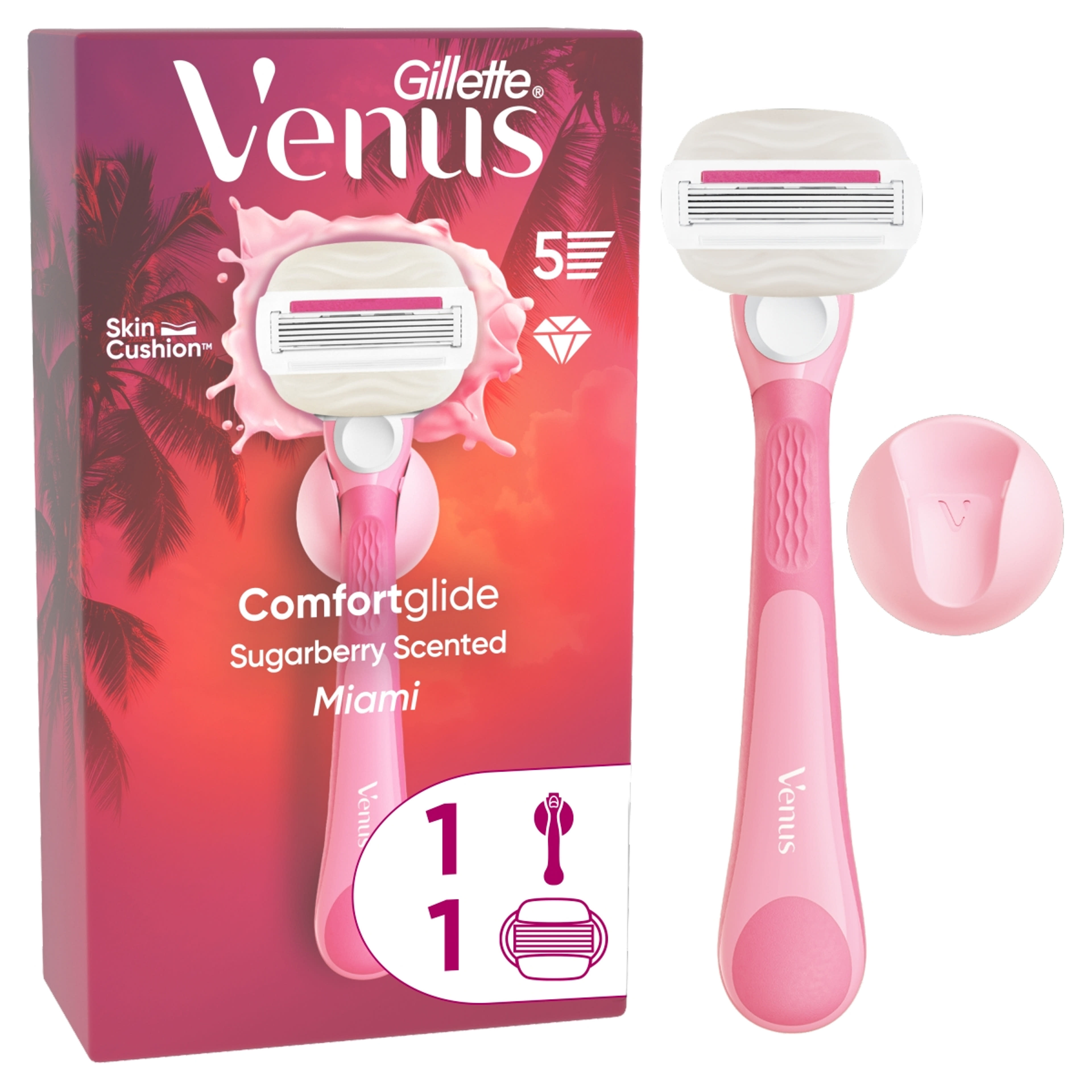 Gillette Venus ComfortGlide Miami női borotva Sugarberry illattal - 1 db-8