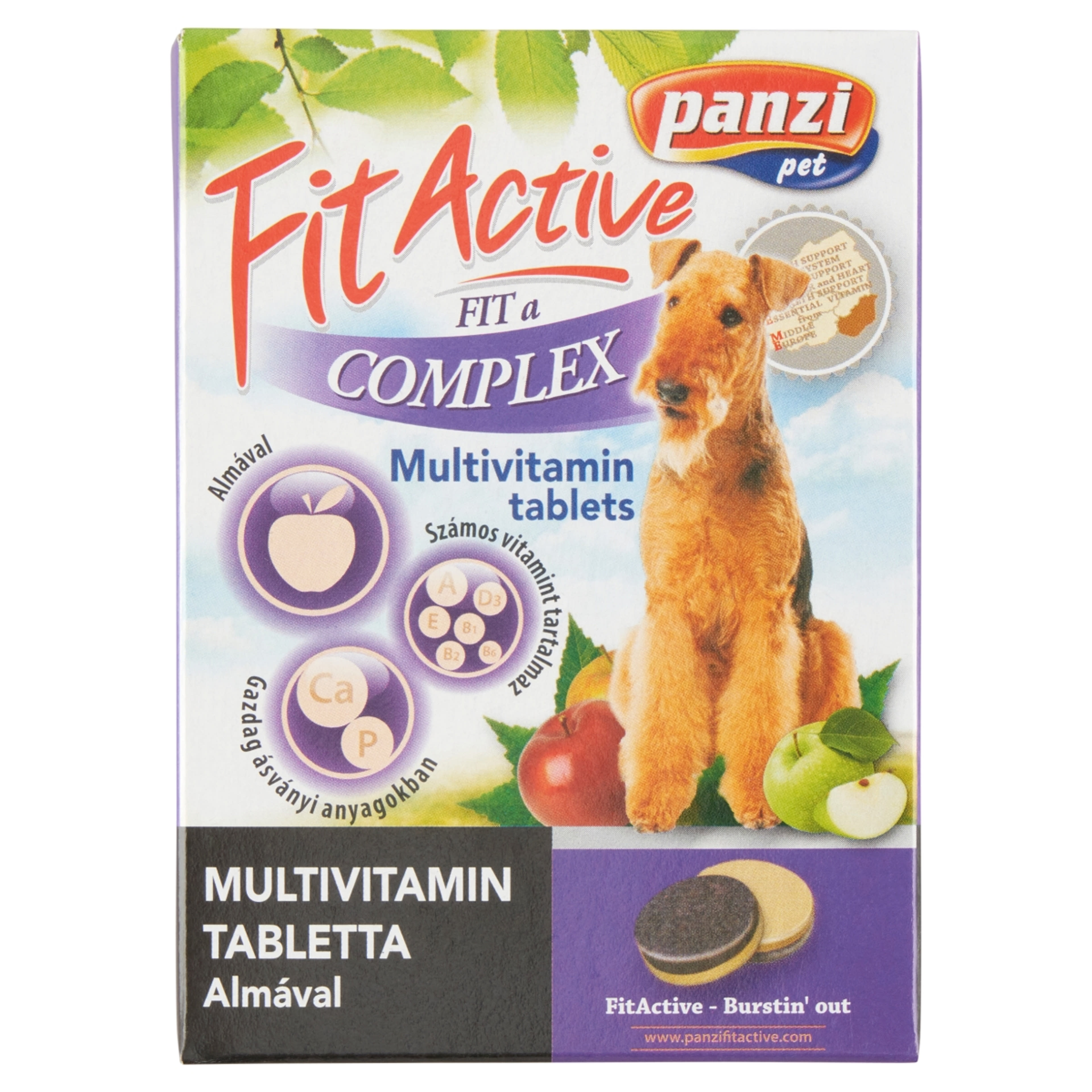 Panzi Fit Active Fit a Complex multivitamin tabletta almával kutyáknak - 60 db