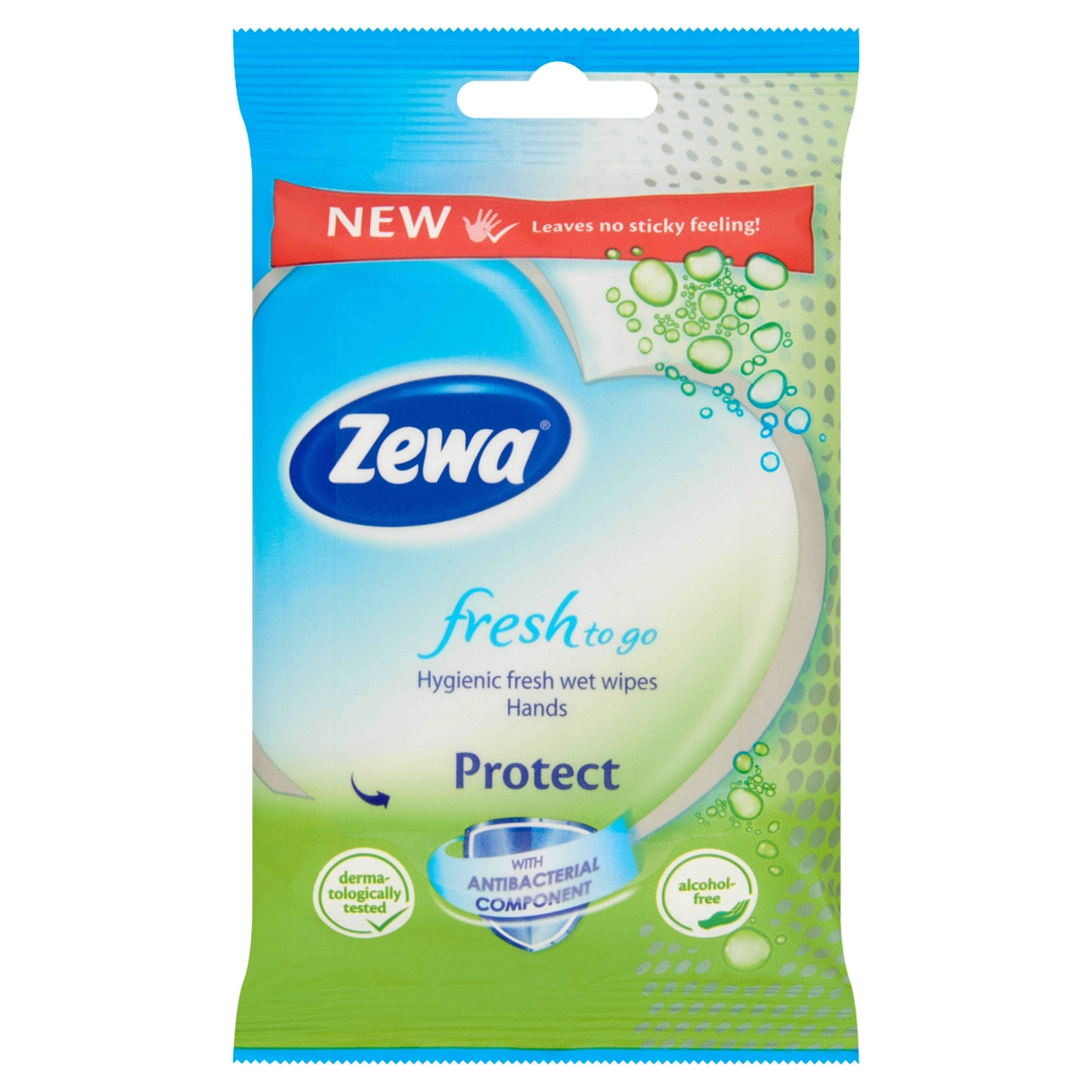 Zewa fresh to go nedves kéz-és arctörlő protect - 10 db-1