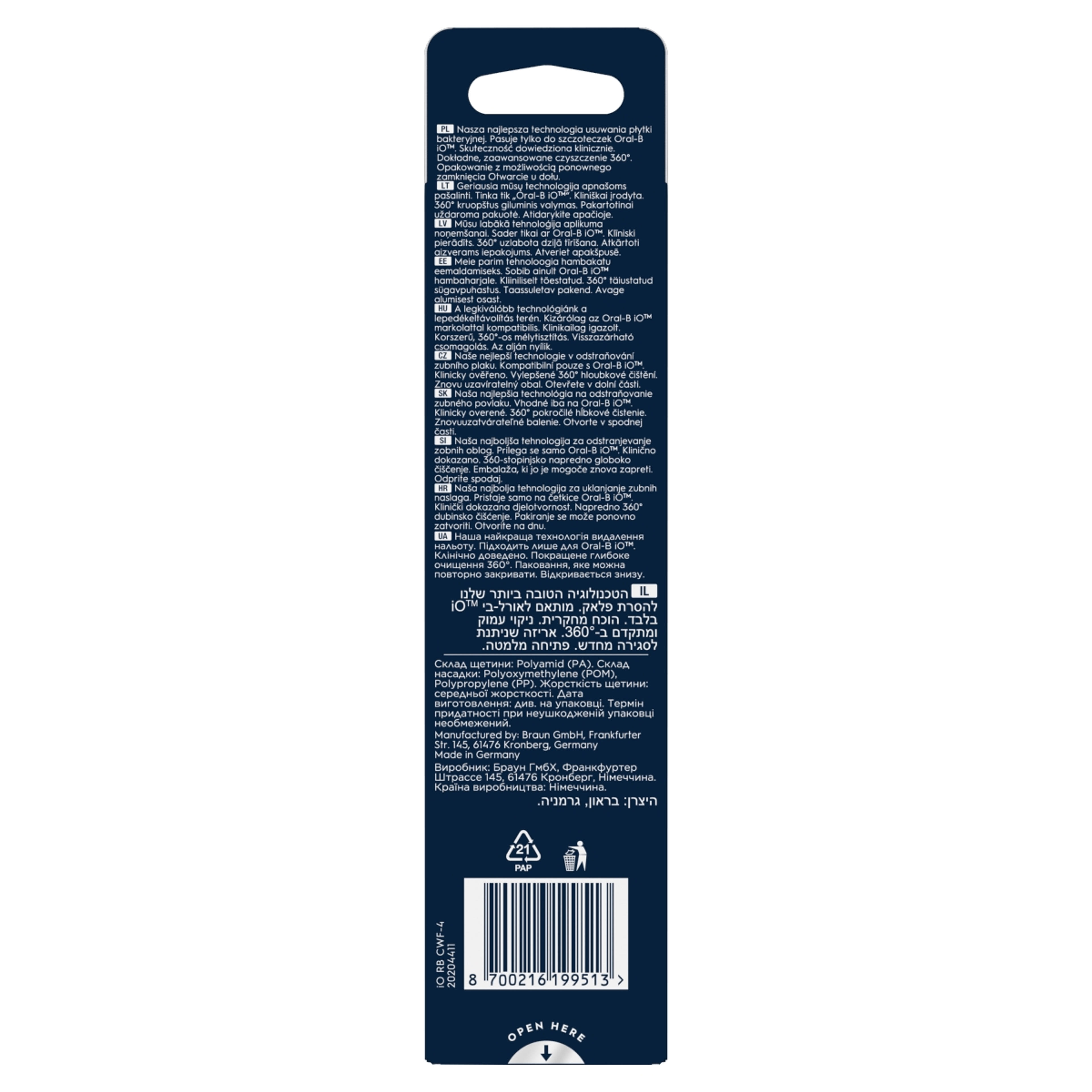 Oral B IO Ultimate Clean elektromos fogkefe pótfej - 4 db-3