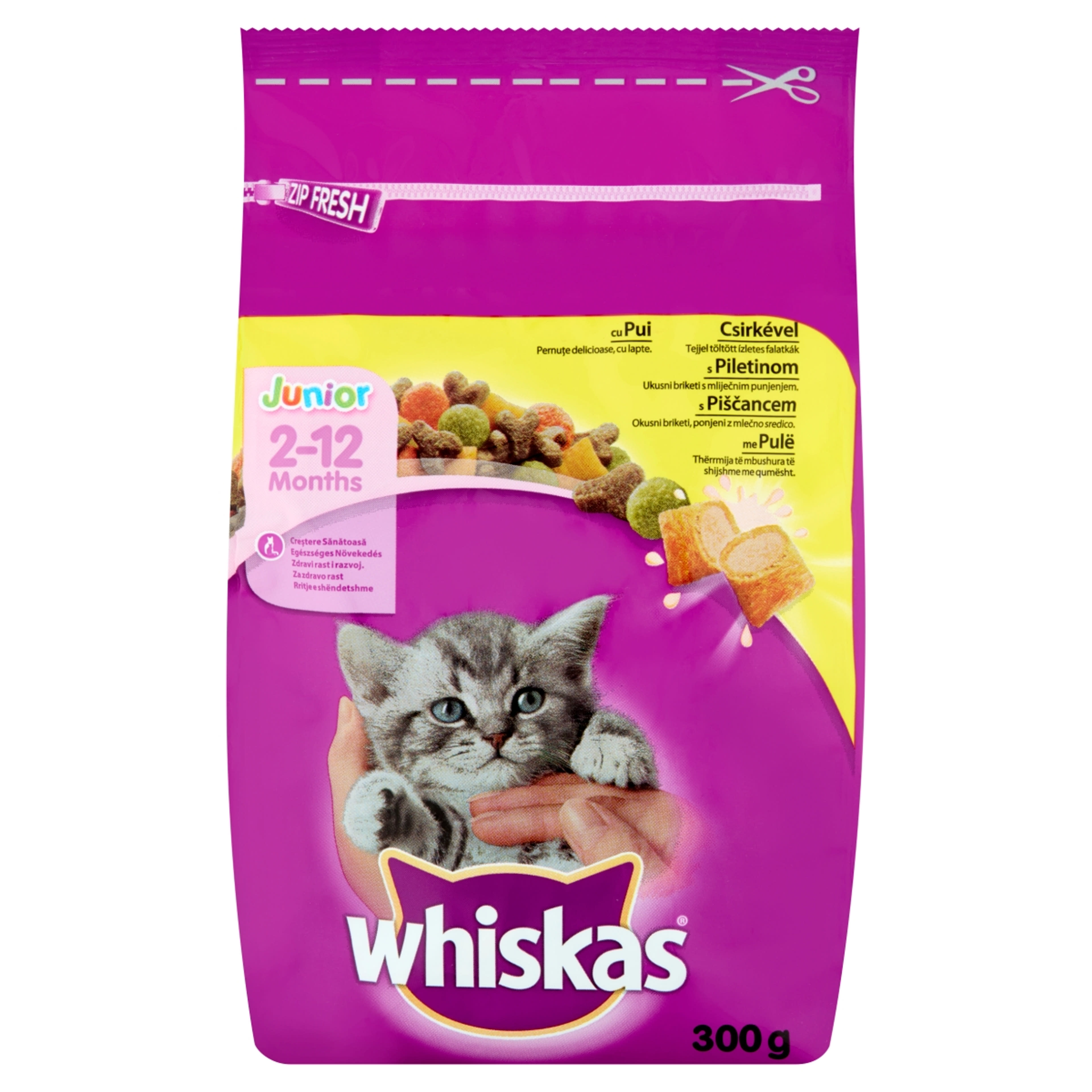 Whiskas Junior teljes értékű szárazeledel macskáknak, csirkehússal - 300 g-2
