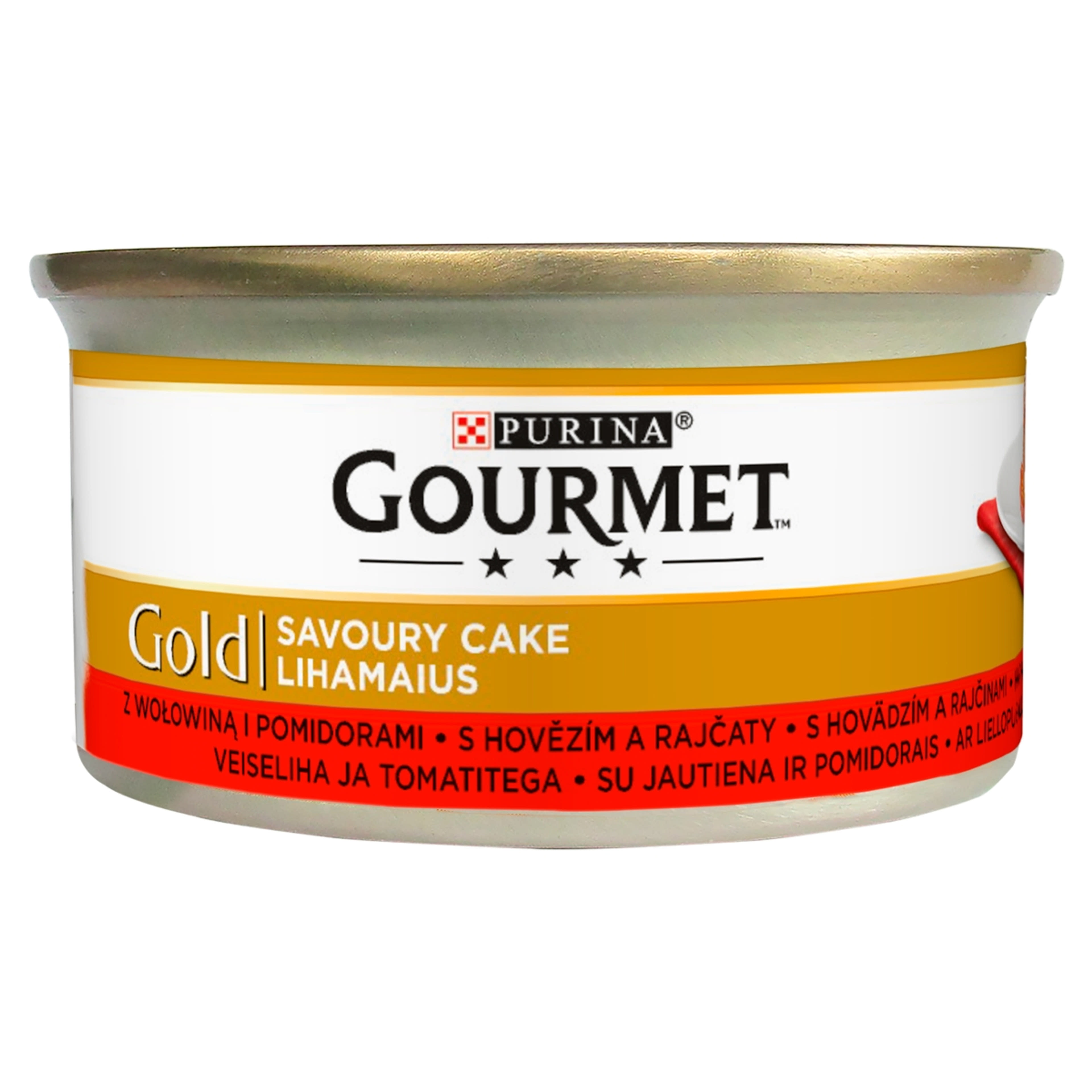 Gourmet Gold felnőtt teljes értékű konzerv macskáknak, marhahússal és paradicsommal - 85 g-1
