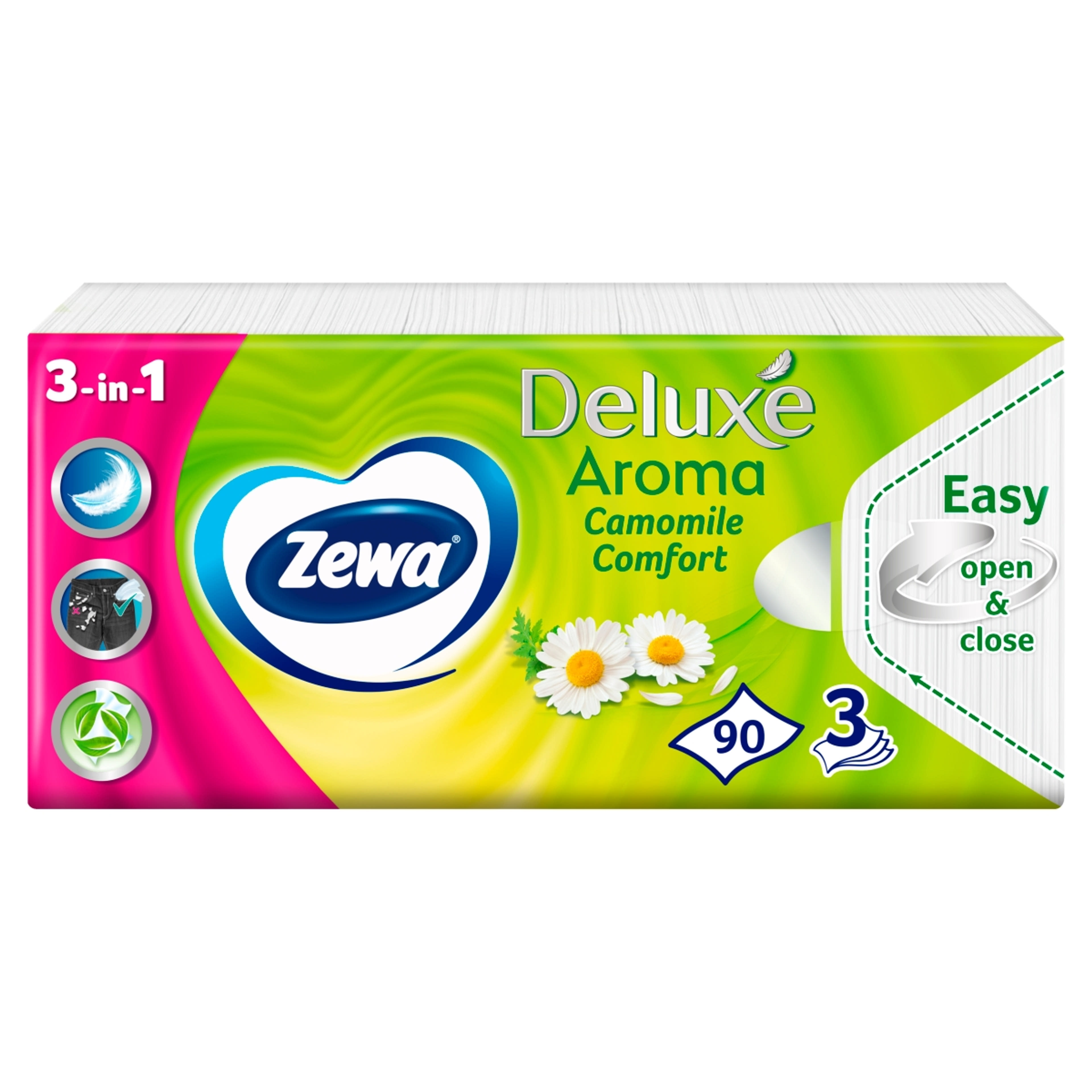 Zewa Deluxe Camomile 3 Rétegű Kamilla Illatú Papírzsebkendő - 90 db-7