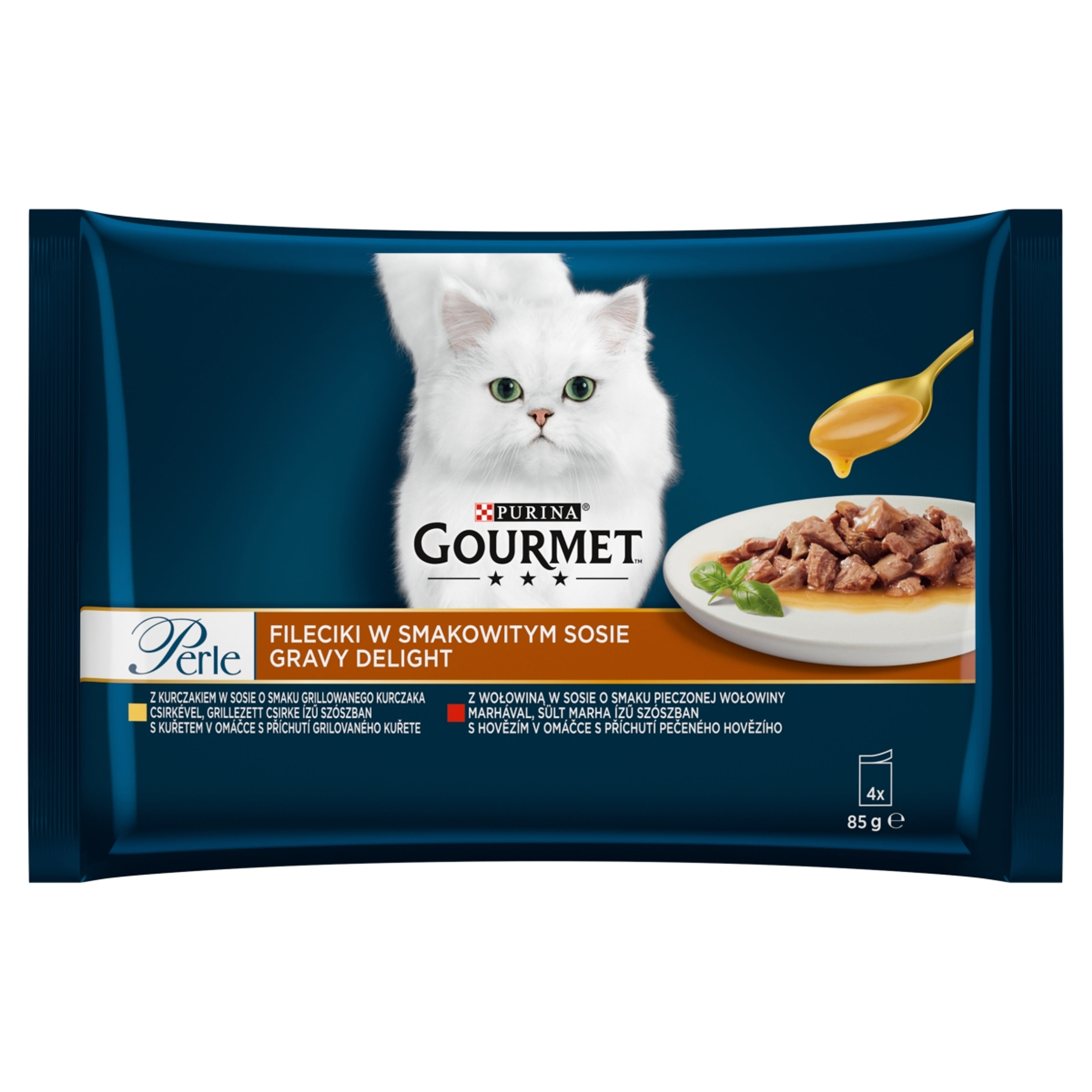 Gourmet Perle Gravy Delight alutasak macskáknak, csirkével és marhával szószban (4x85 g) -  340 g