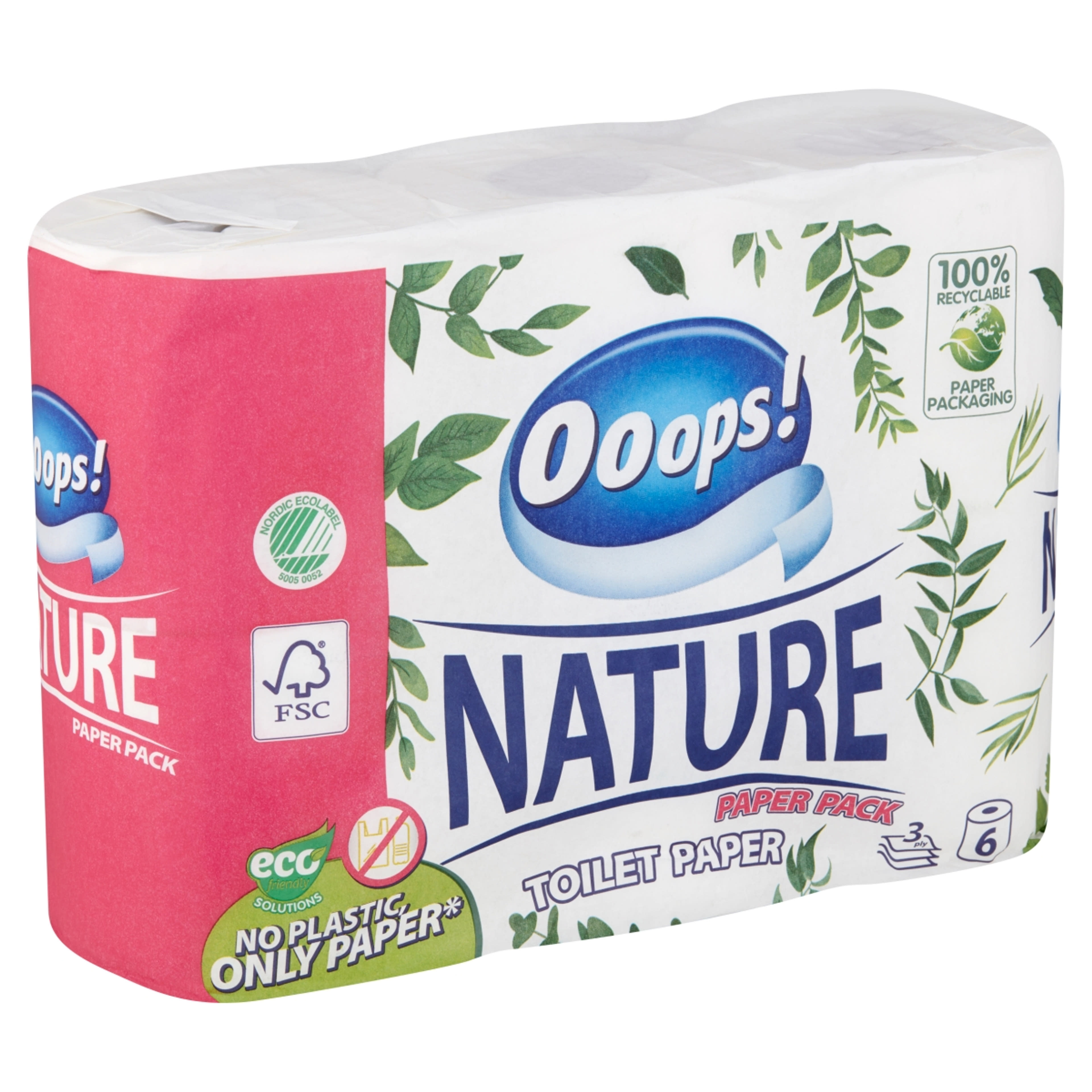 Ooops! Nature Toalettpapír 3 rétegű - 6 db-2
