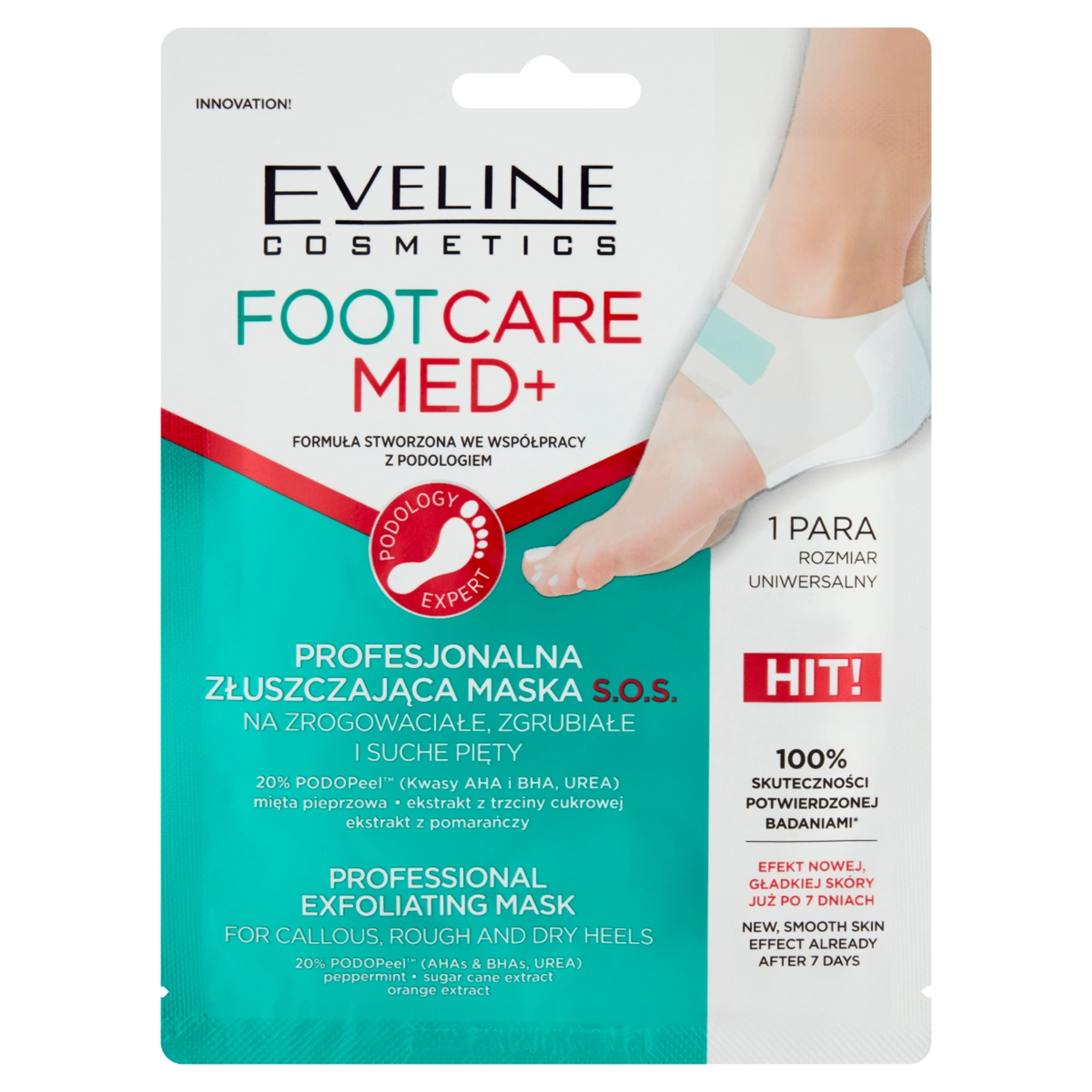 Eveline Foot Care Med hámlasztó maszk sarokra - 1 db