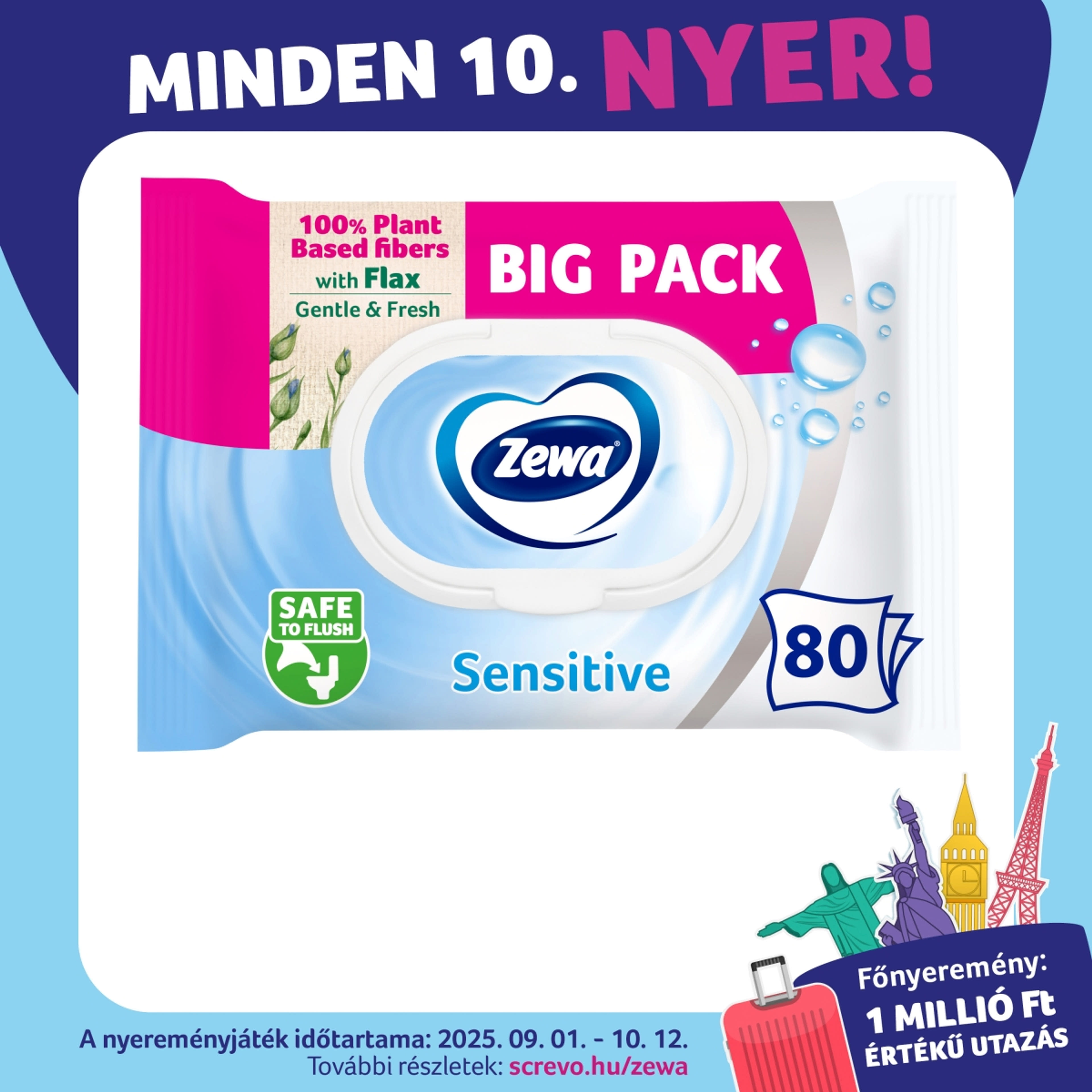 Zewa Sensitive BigPack nedves toelettpapír - 80 db