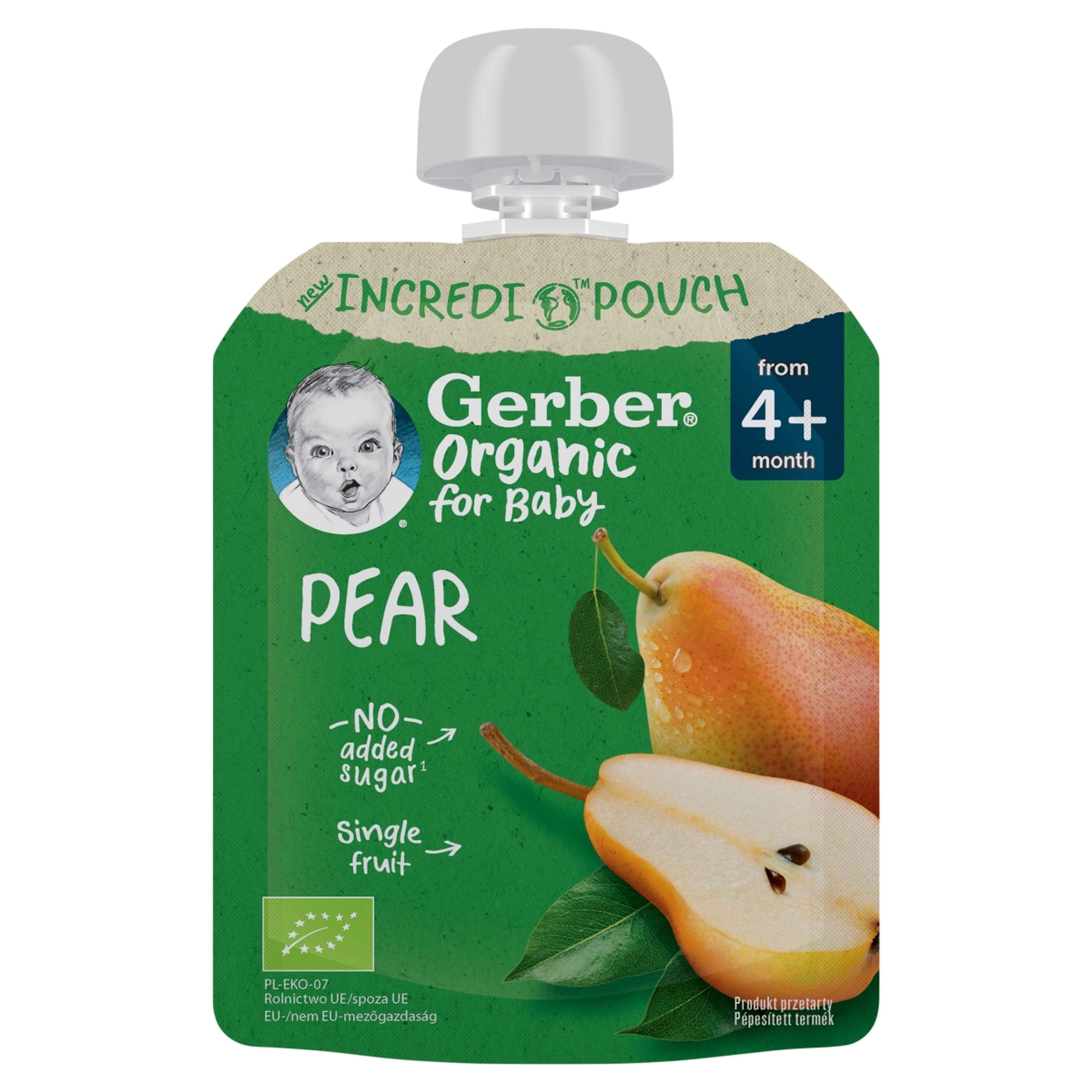 Gerber bio körte gyümölcspüré 4 hónapos kortól - 80 g-1