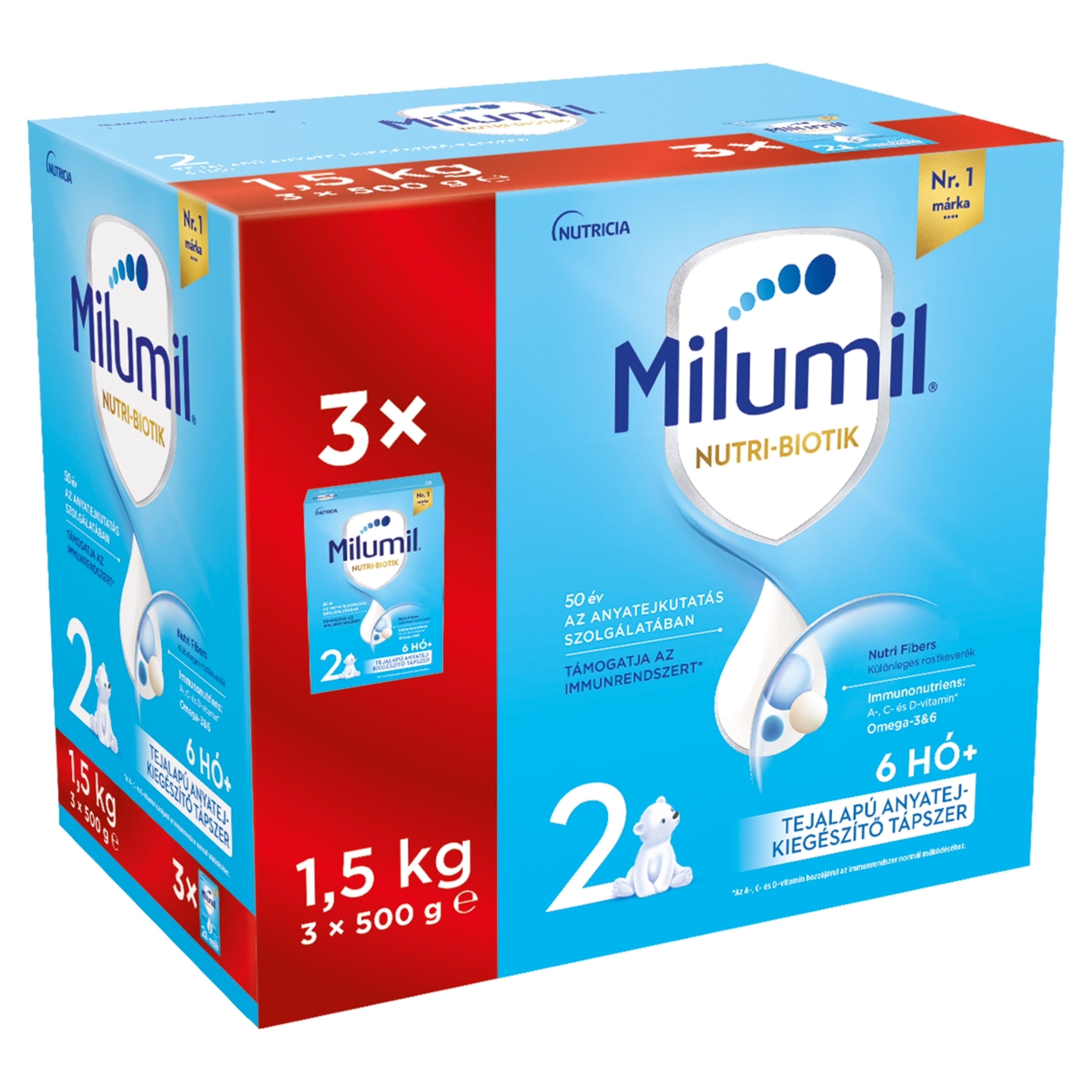 Milumil 2 tejalapú anyatej-kiegészítő tápszer 6-12 hónapos korig - 1500 g