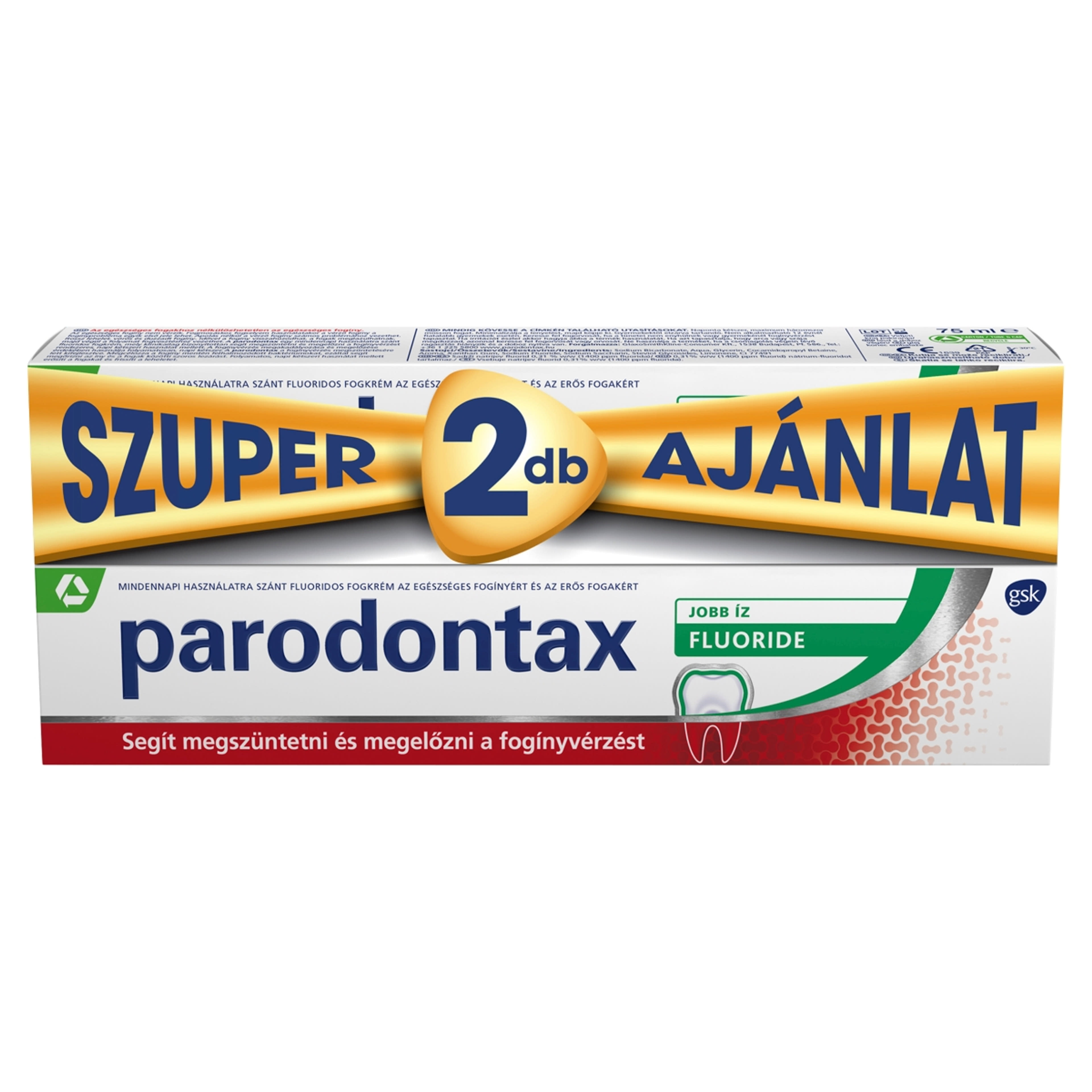 Parodontax Fluoride fogkrém duopack 2 x 75 ml - 150 ml