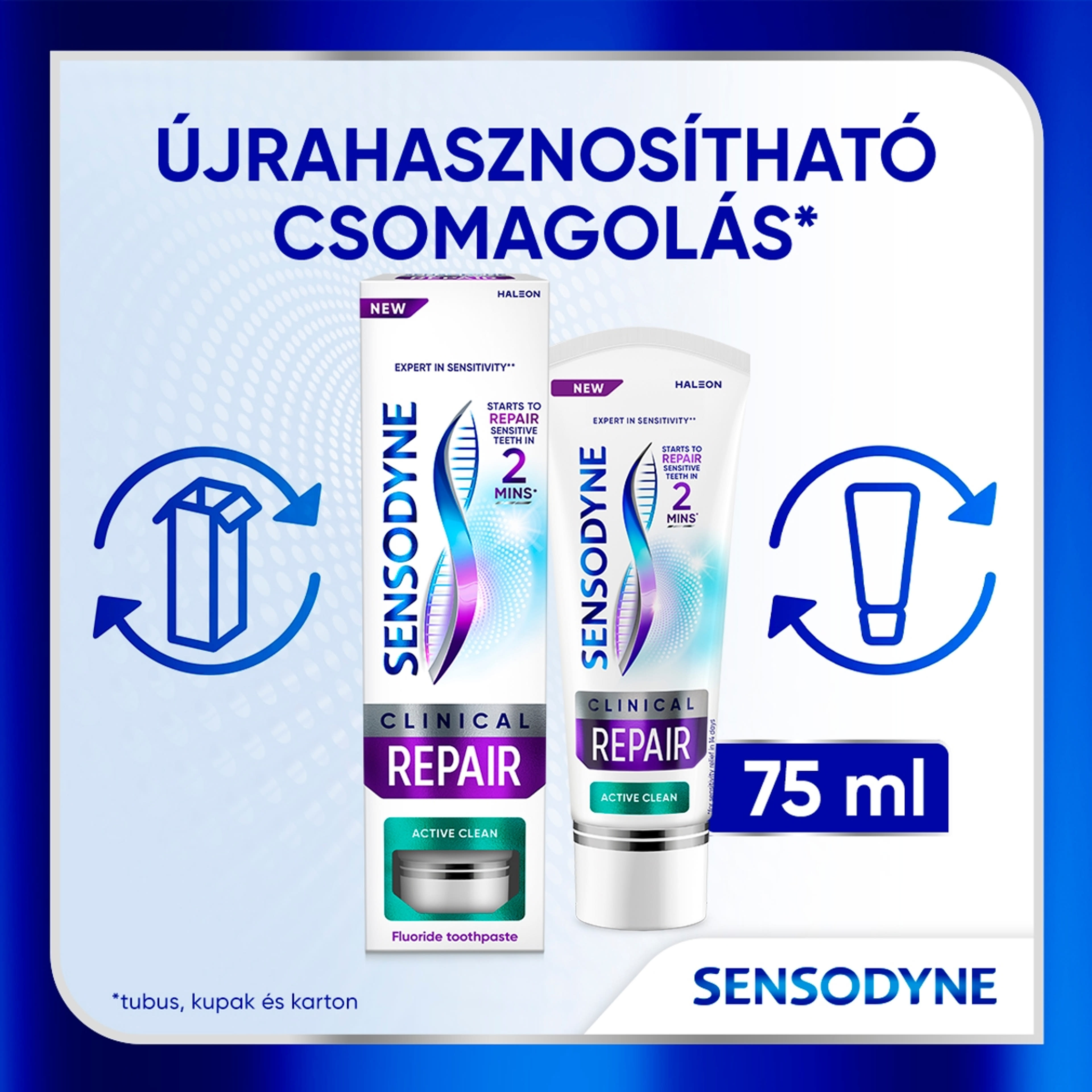 Sensodyne Clinical Repair Active Clean fluoridos fogkrém - 75 ml-7