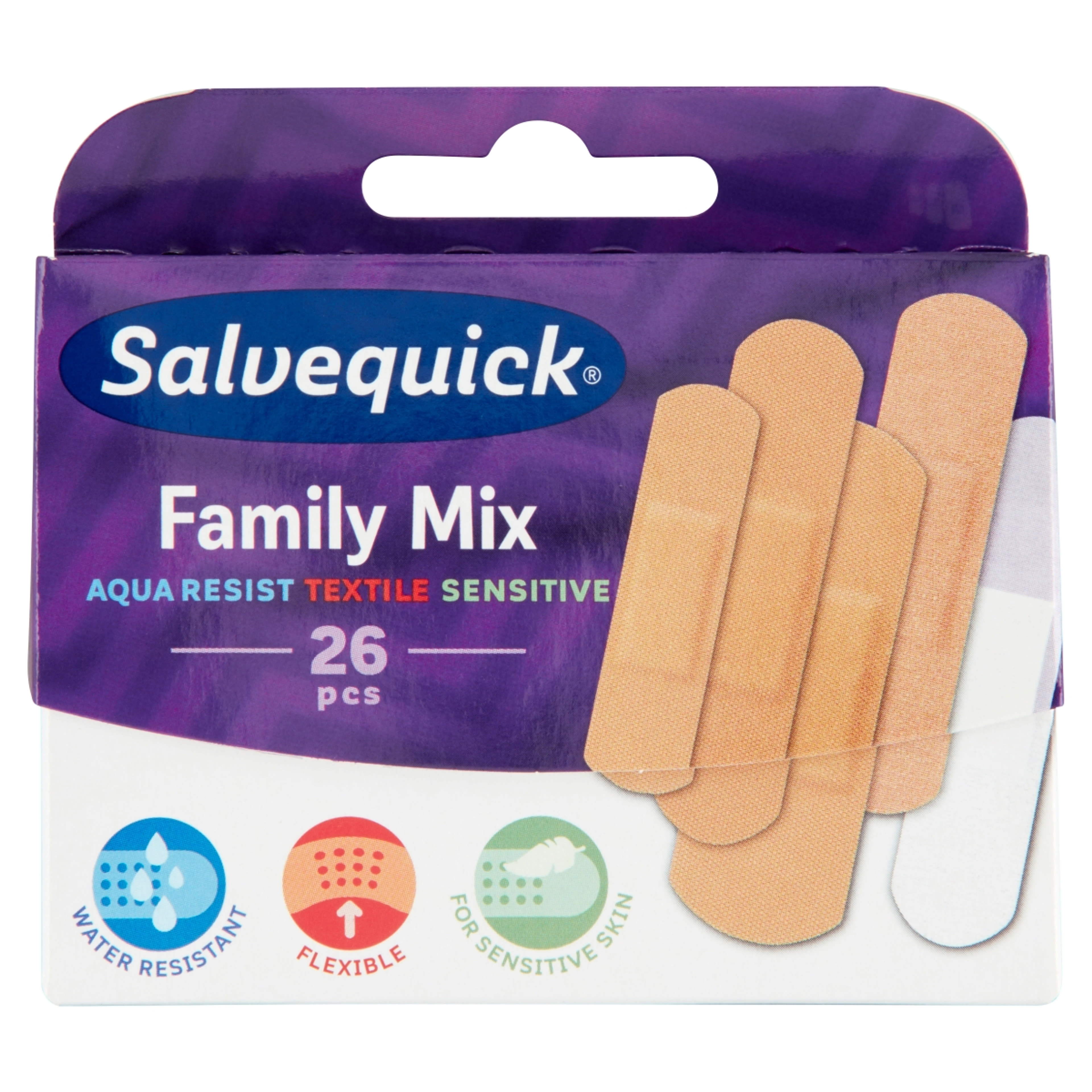 Salvequick Családi Mix hypoallergén sebtapasz csomag - 26 db