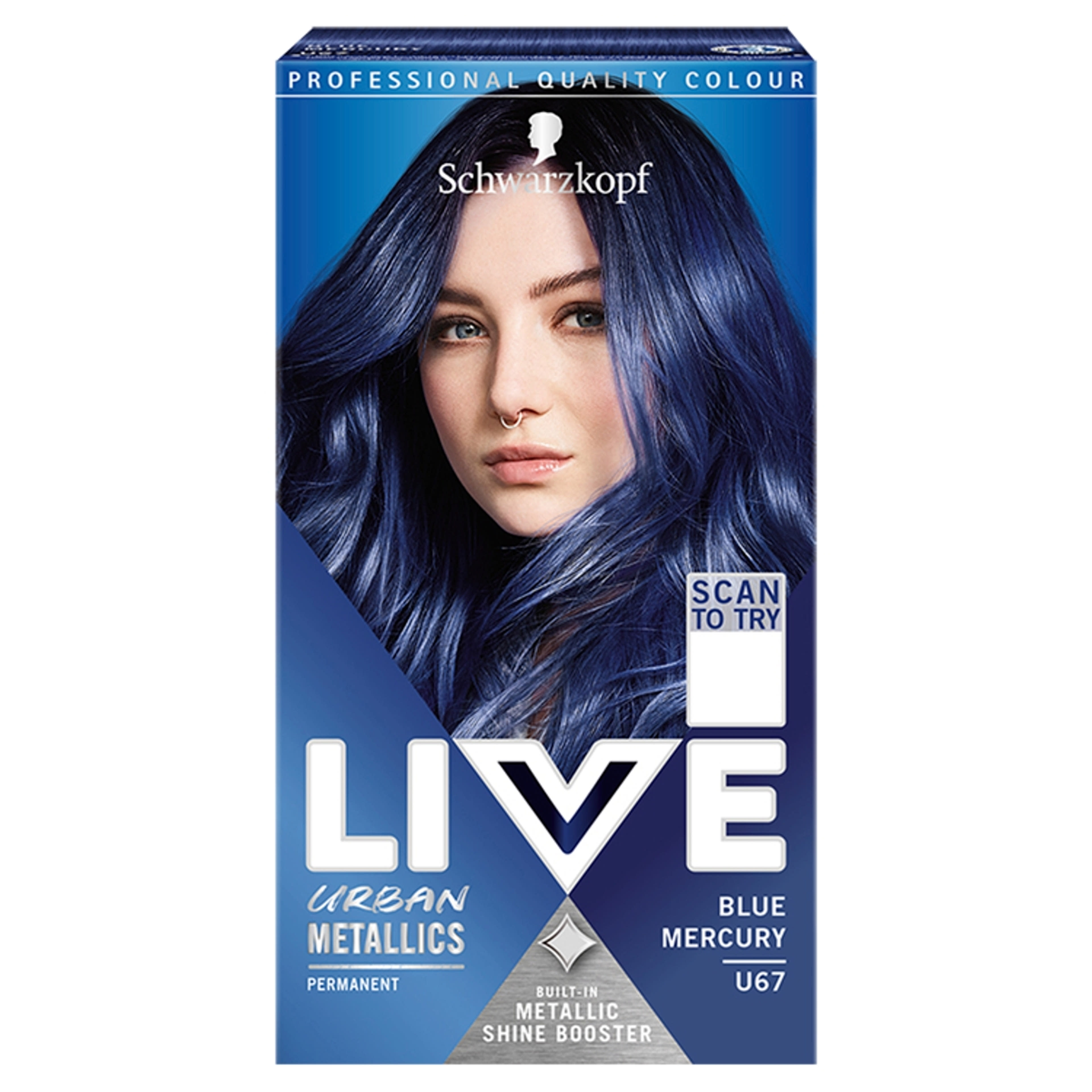 Schwarzkopf Color Live hajfesték u67 mercury kék - 1 db